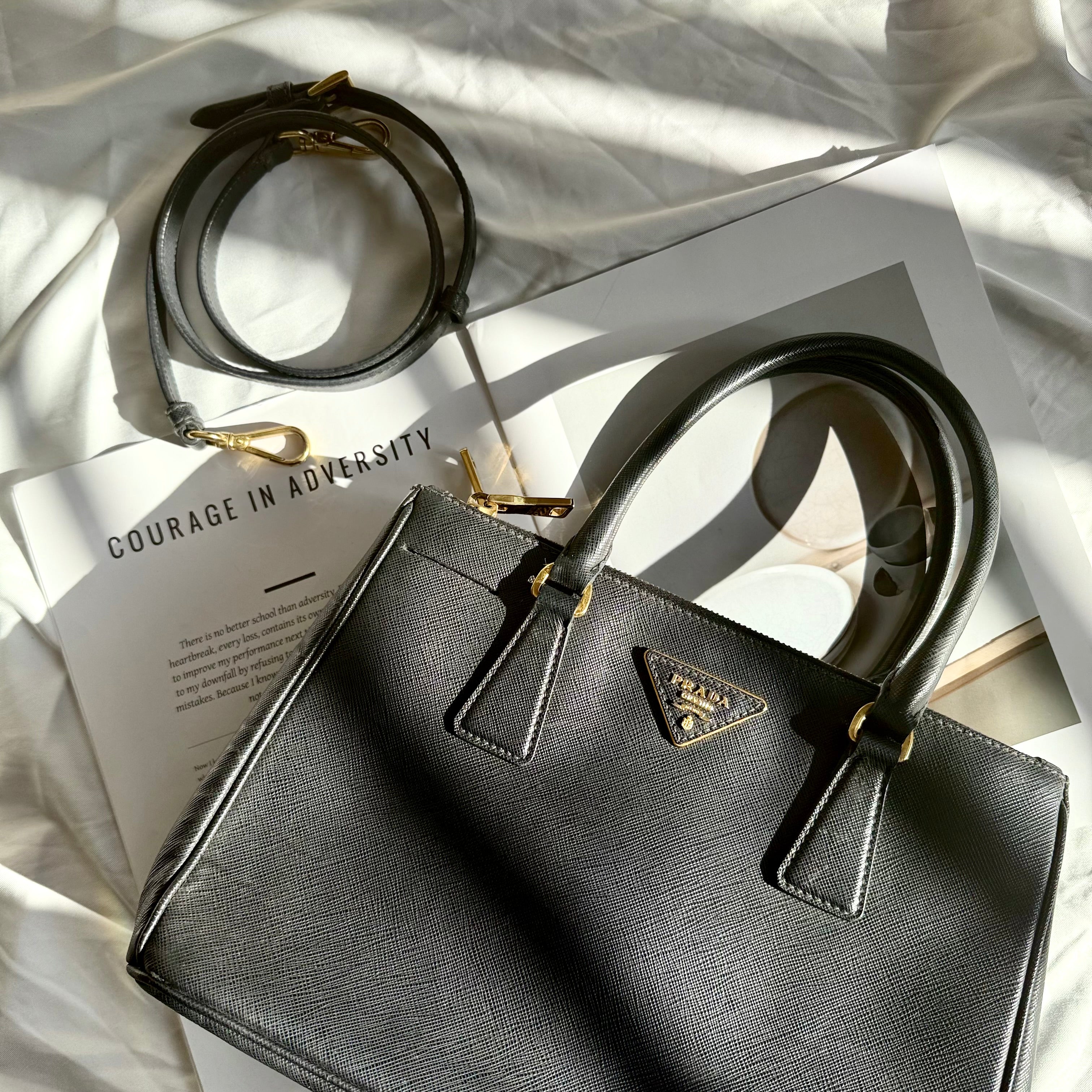 Prada Saffiano Lux Galleria Double Zip Tote