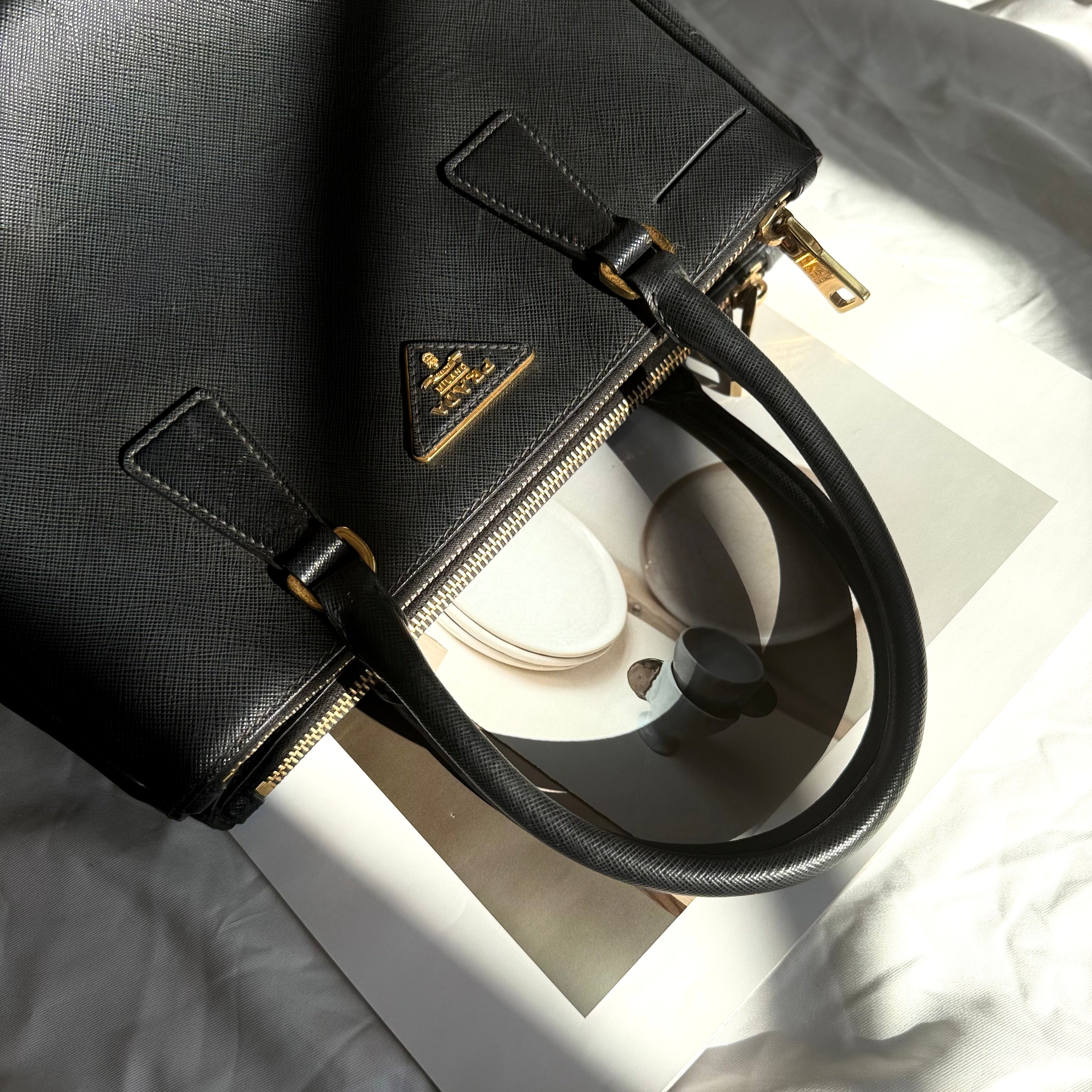 Prada Saffiano Lux Galleria Double Zip Tote