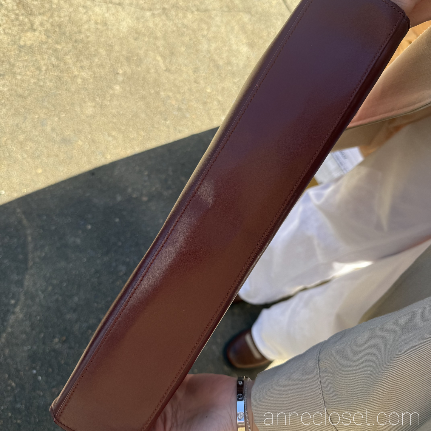 Cartier Vintage 1975 Burgundy Leather Large Logo Shoulder Tote Bag