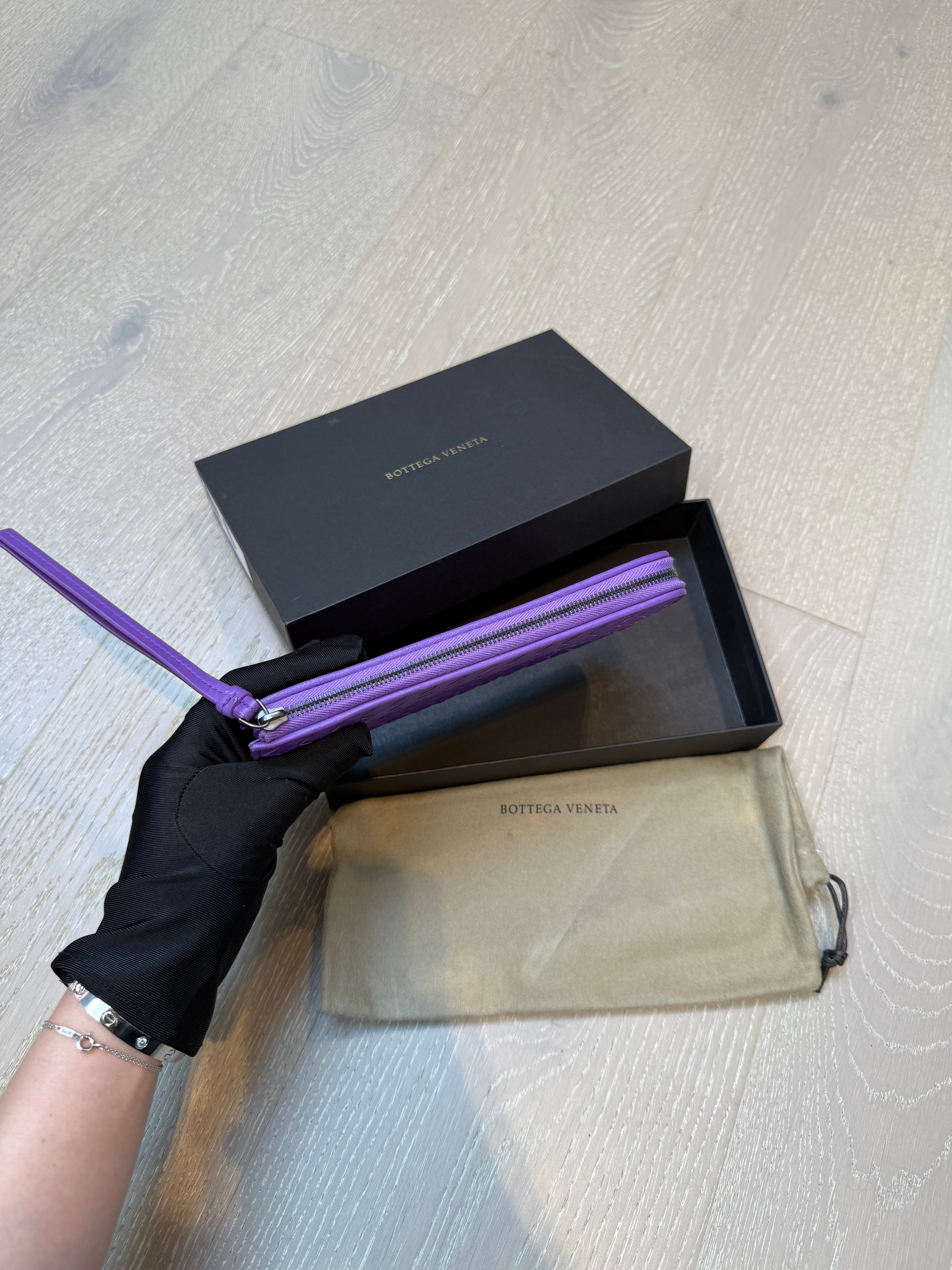 Bottega Veneta Intrecciato Purple Long Wallet