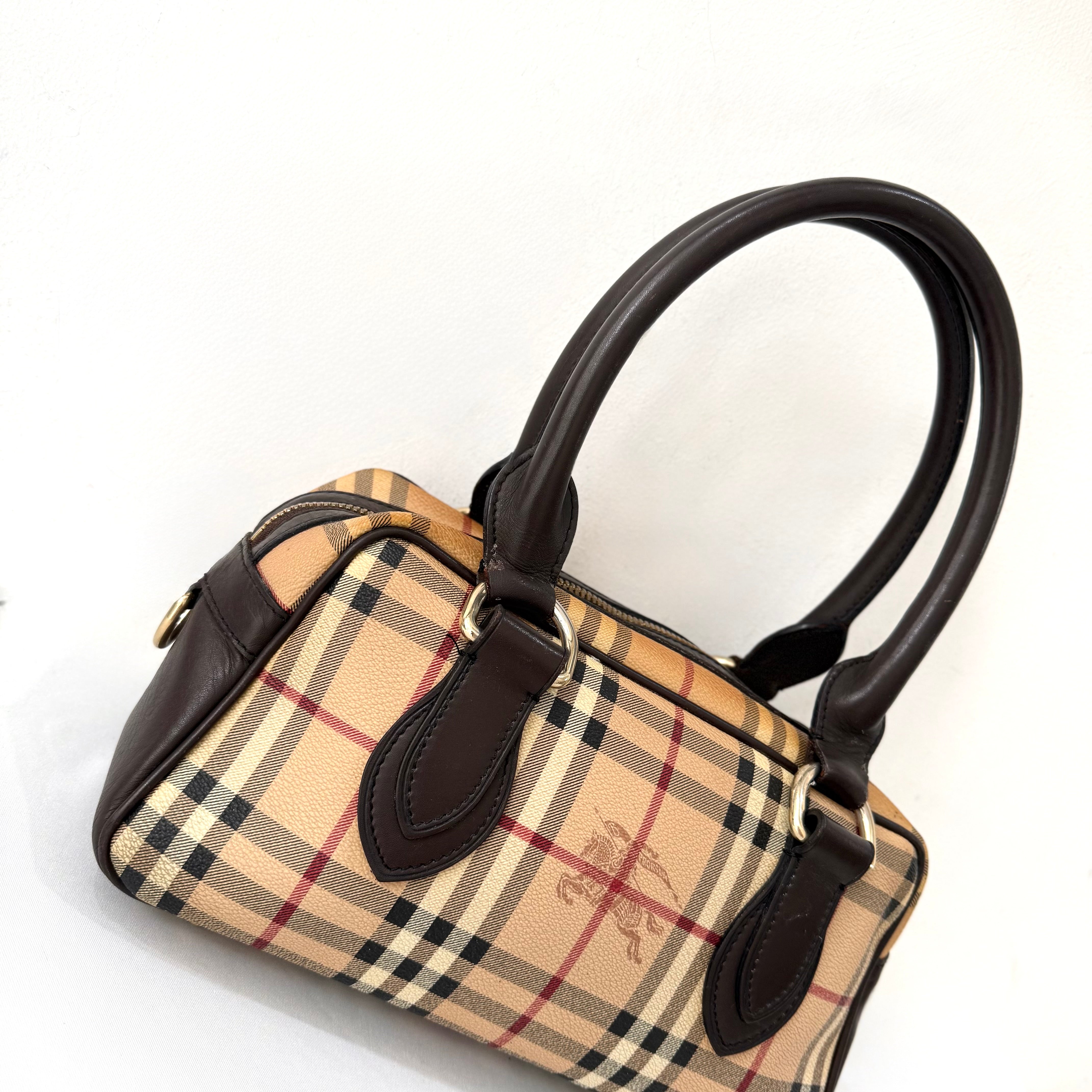 Burberry Haymarket Boston Bowling Bag
