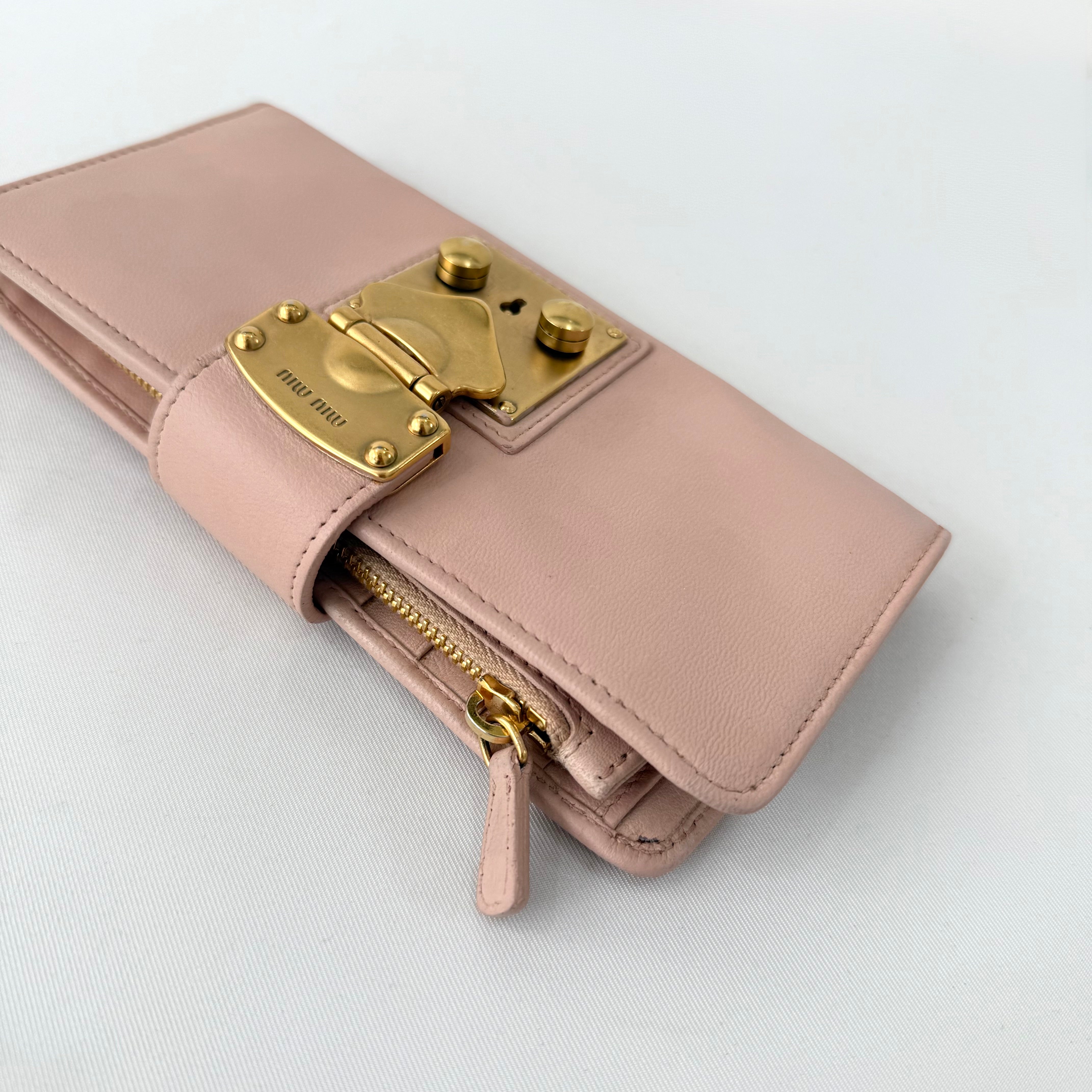 Miu Miu Vitello Lux Leather Pink Wallet