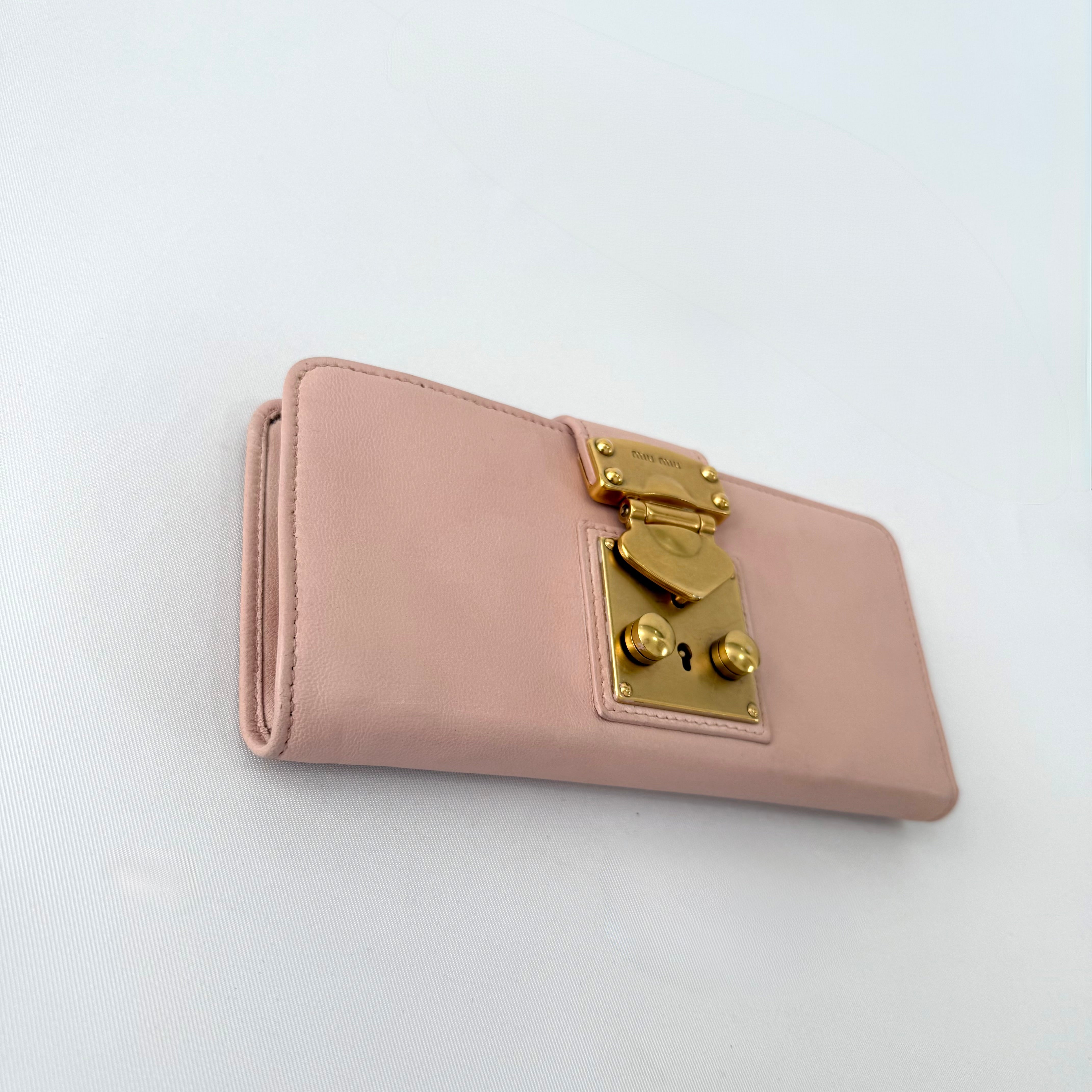 Miu Miu Vitello Lux Leather Pink Wallet