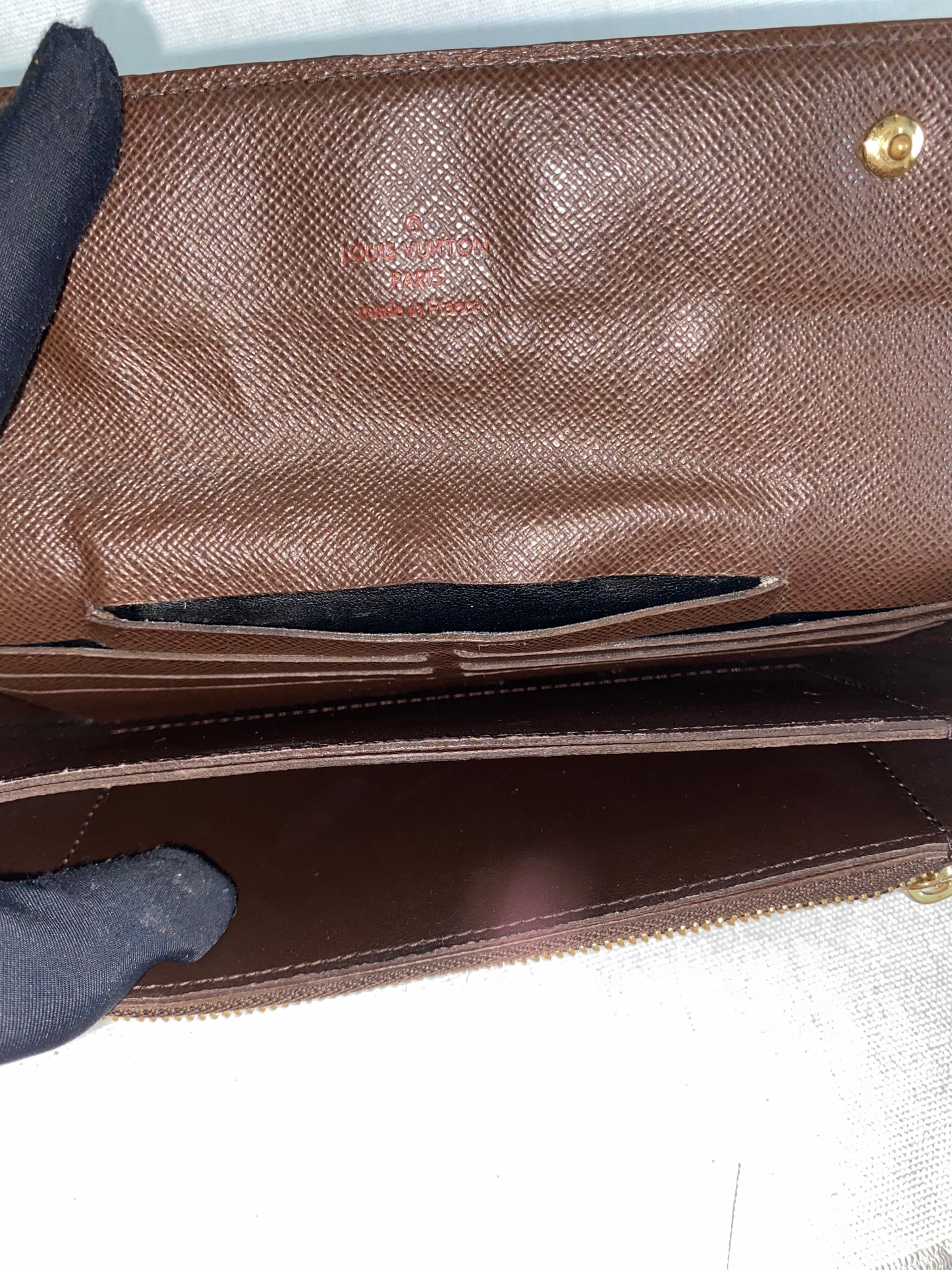 Louis Vuitton Portefeuille Accordion Long Chain Wallet Damier Ebene