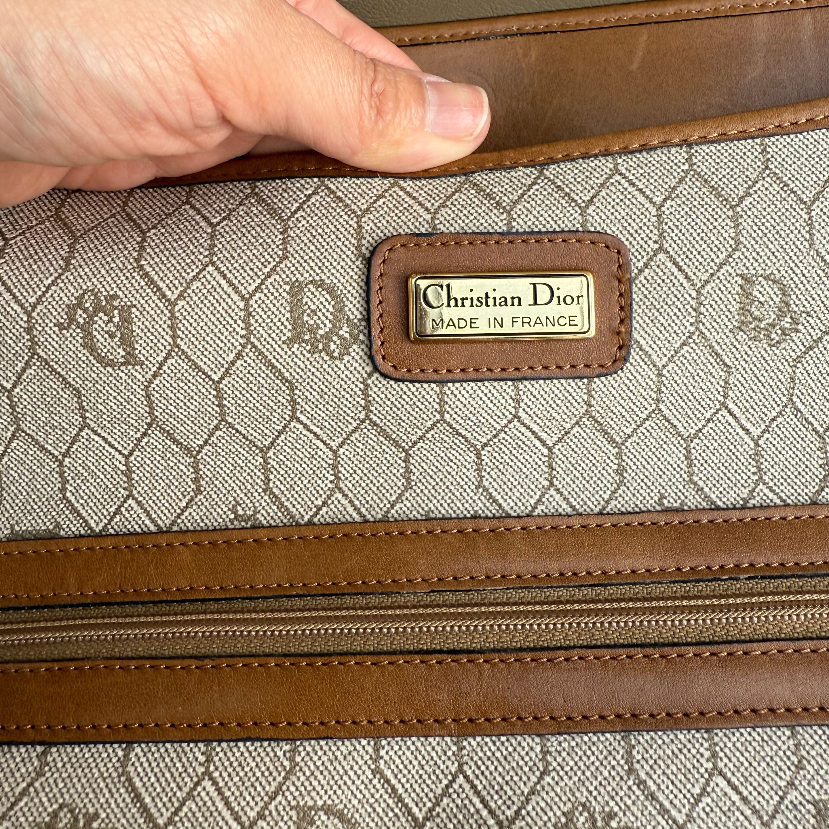 Christian Dior Honeycomb Canvas Shoulder Bag
