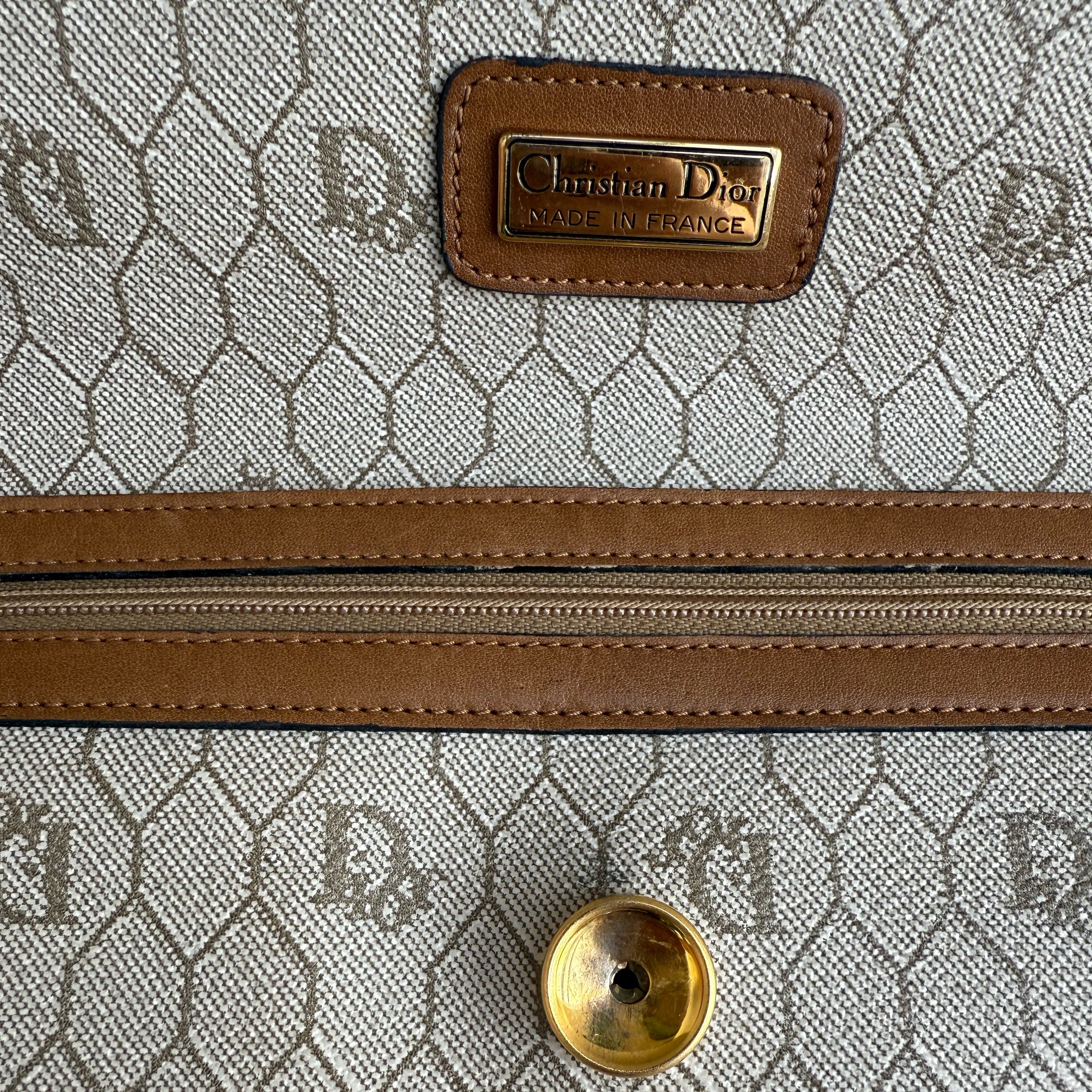 Christian Dior Honeycomb Canvas Shoulder Bag