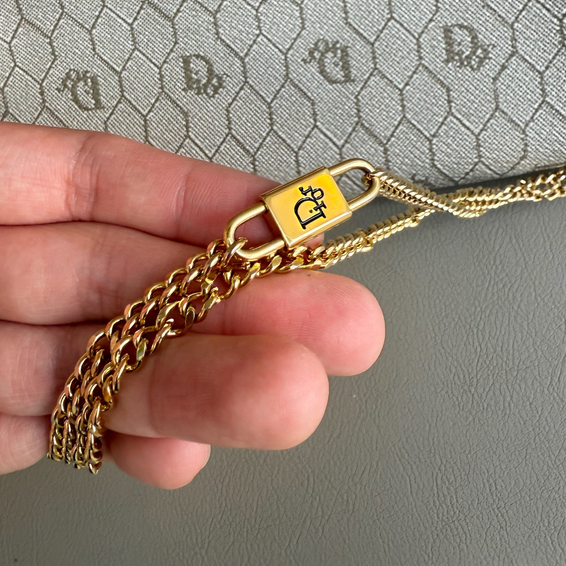 Christian Dior Honeycomb Canvas Shoulder Bag