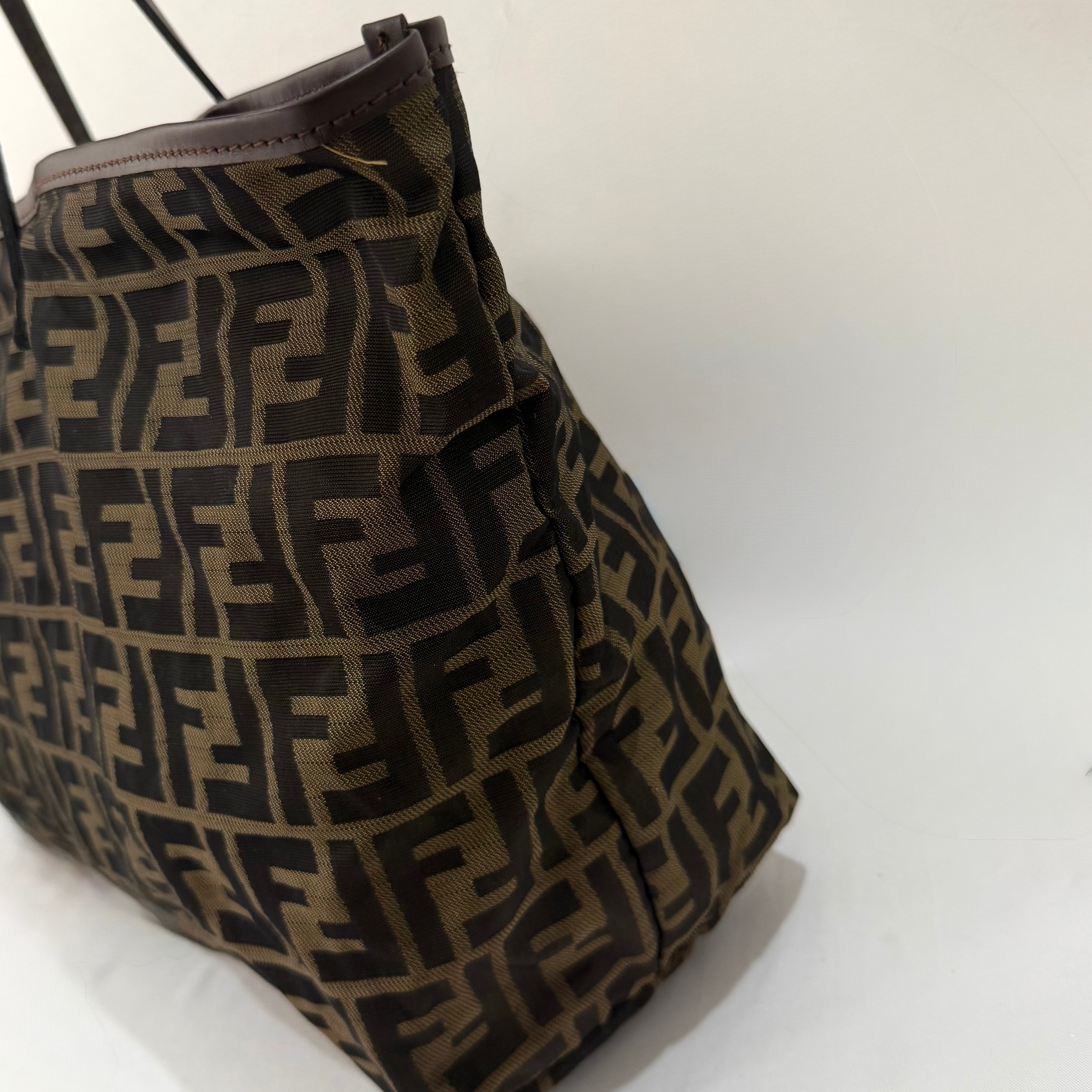 Fendi Zucca Zucchino Roll Bag Tote with pochette