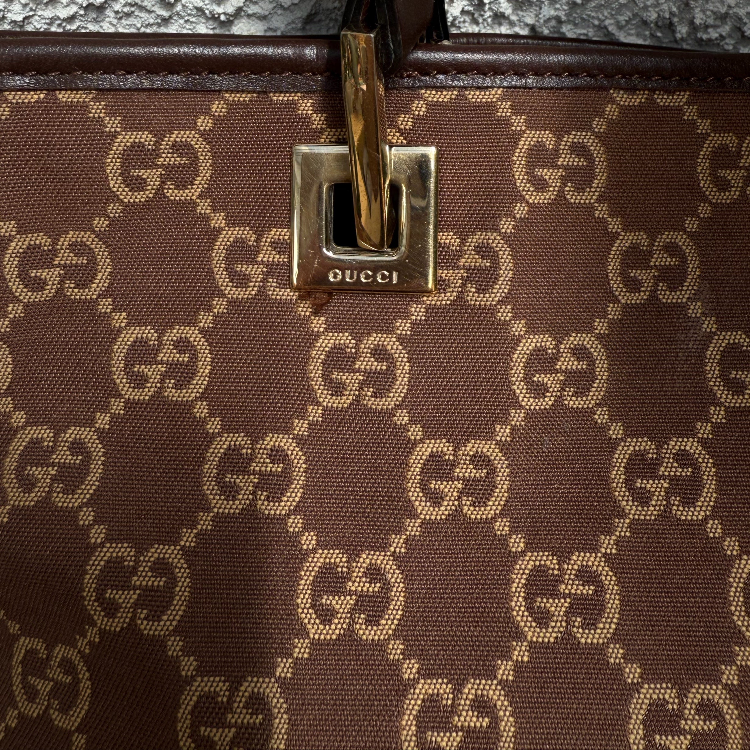 (Reserved) Gucci GG Brown Canvas Tote Bag