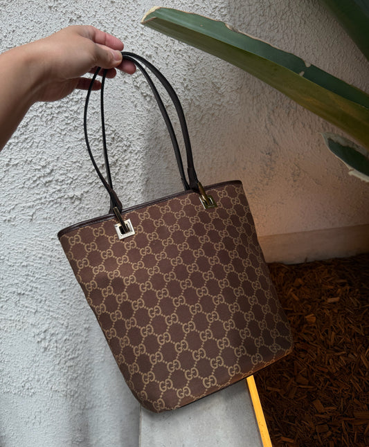 (Reserved) Gucci GG Brown Canvas Tote Bag