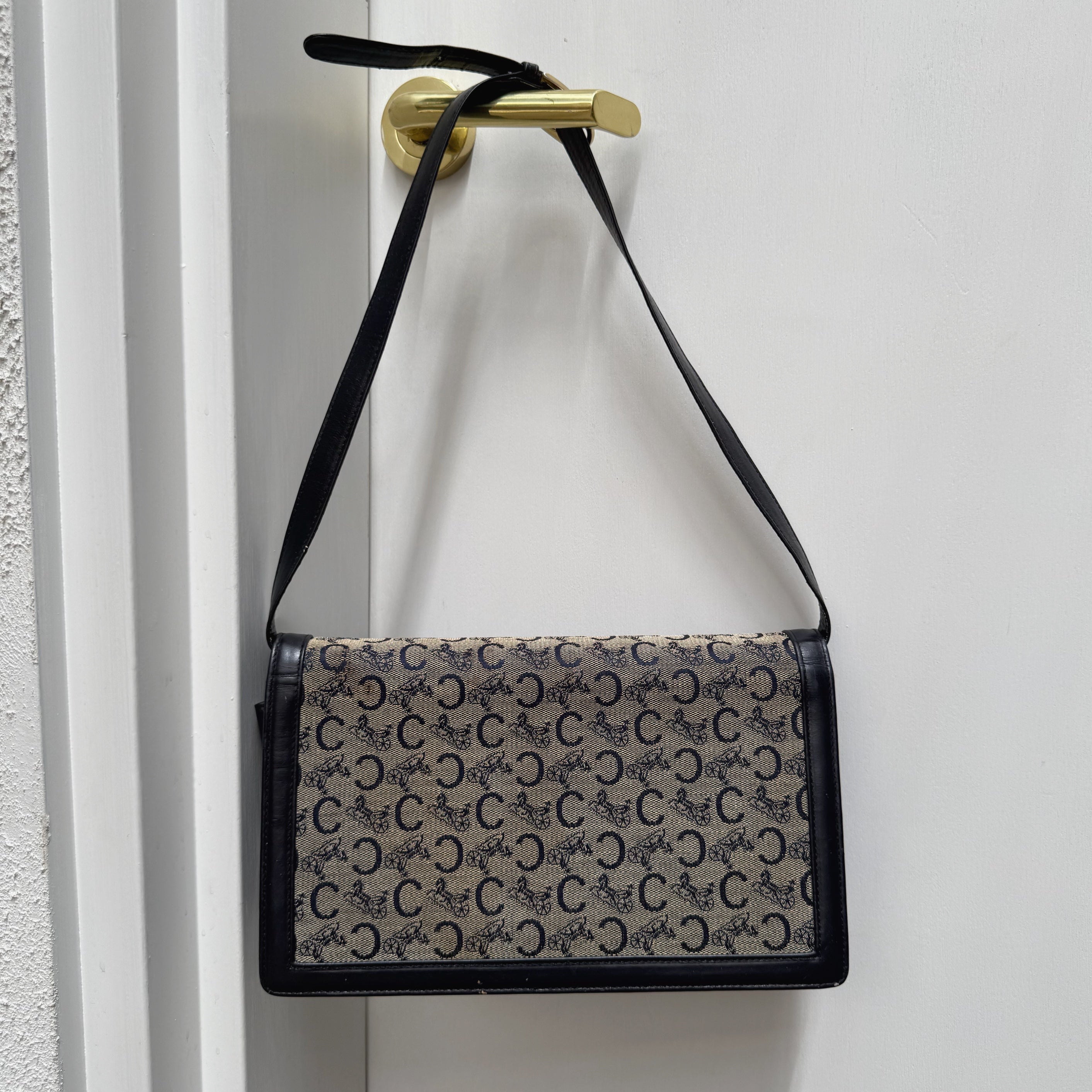 Celine Macadam Canvas Horse Carriage Shoulder Bag
