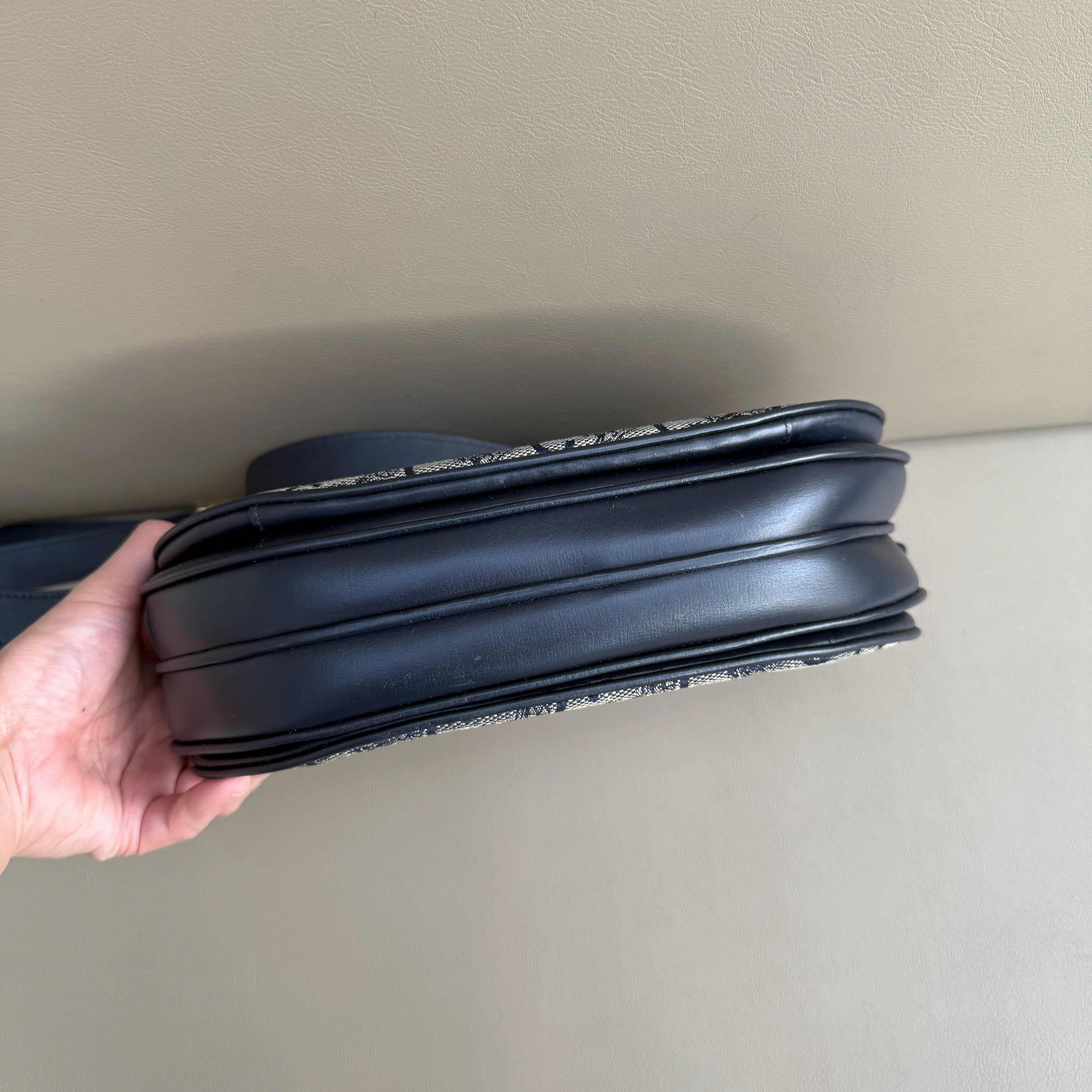 (WISE) CELINE C Sulky Shoulder Bag Canvas Navy