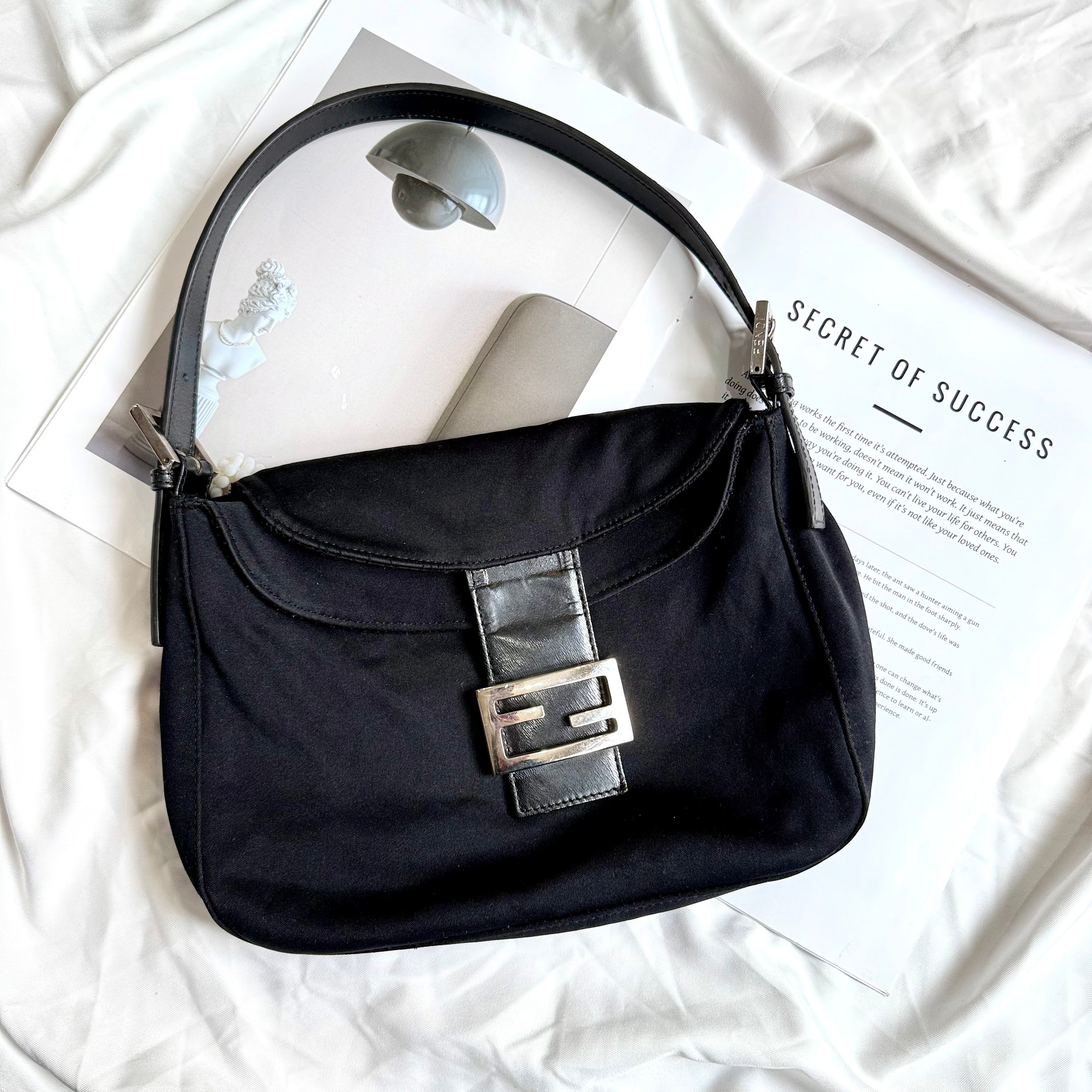 Fendi Mamma Baguette Bag Black Nylon