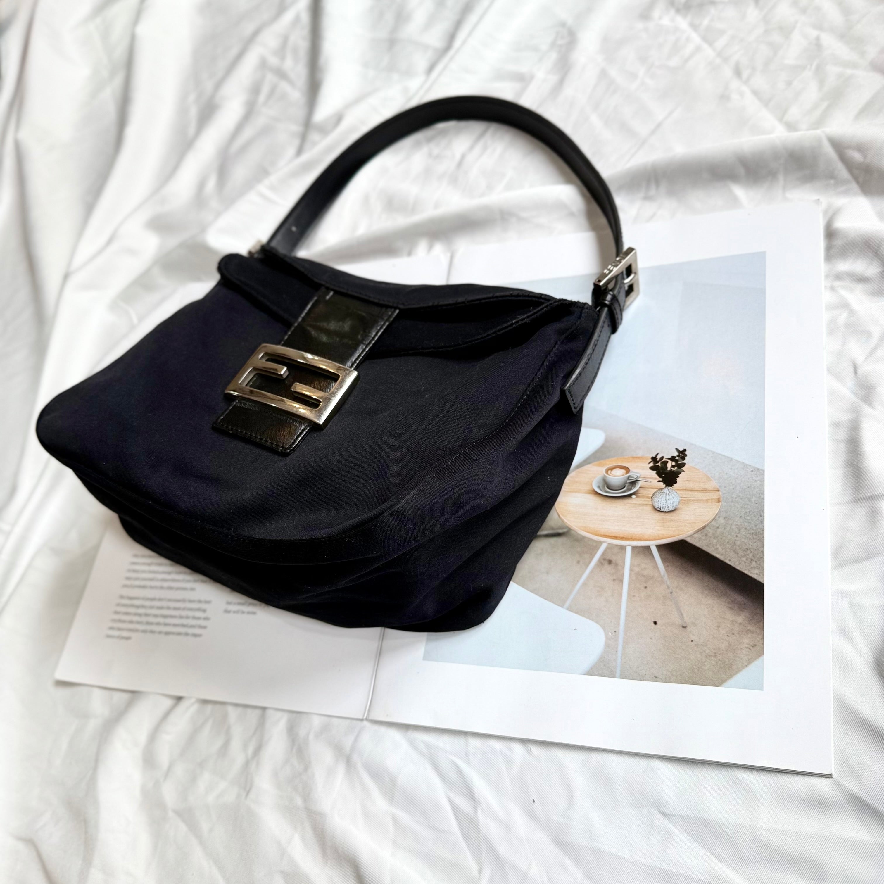 Fendi Mamma Baguette Bag Black Nylon