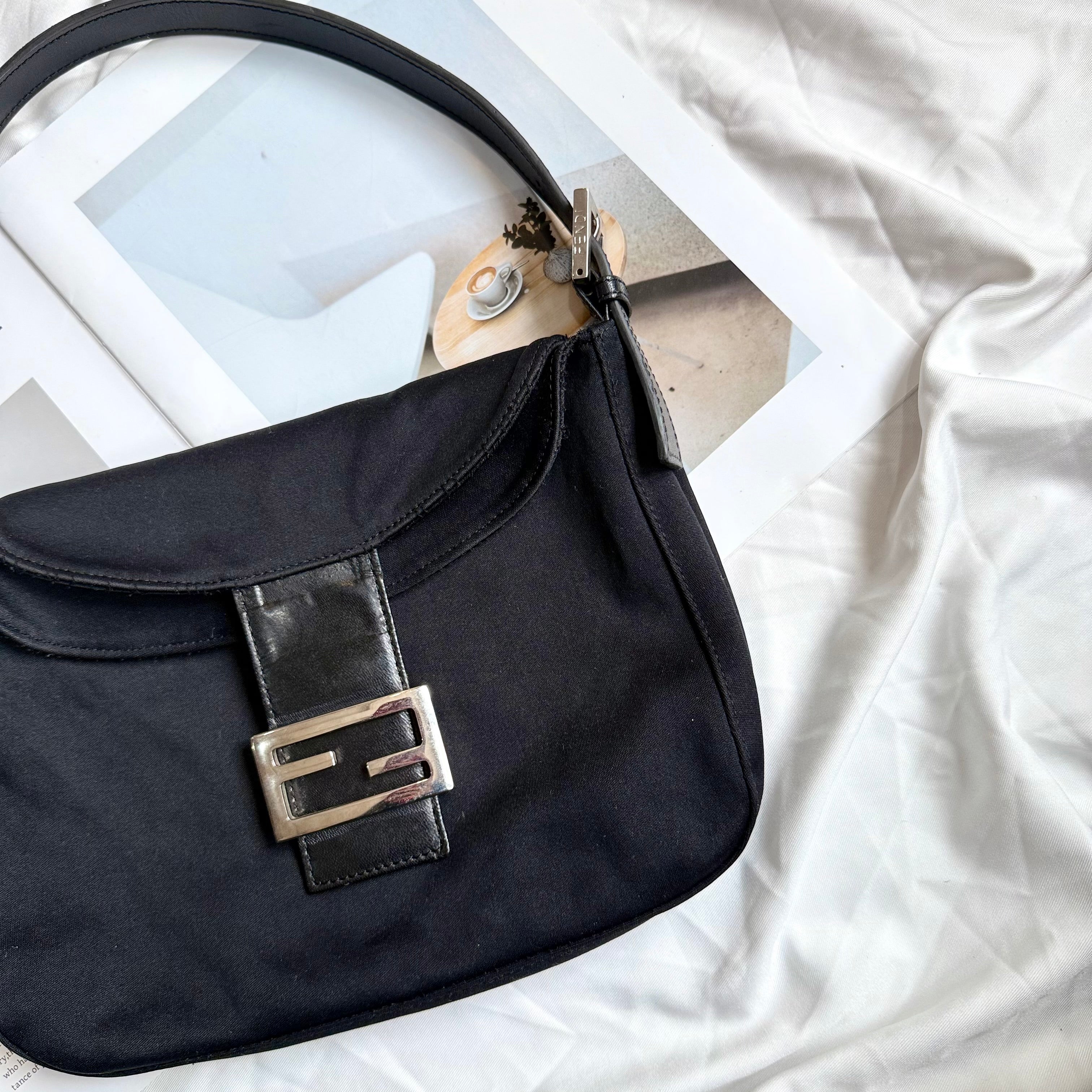 Fendi Mamma Baguette Bag Black Nylon
