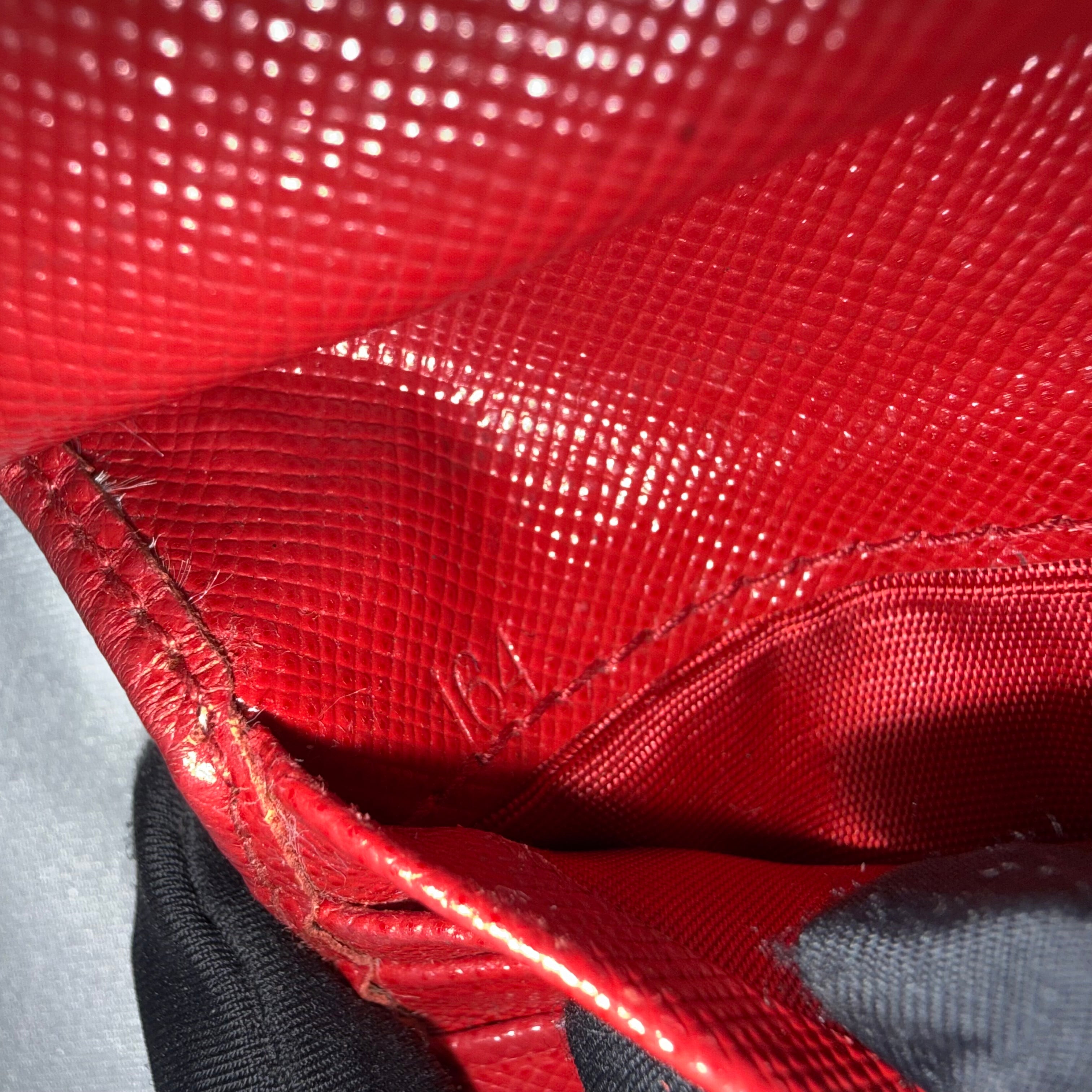 Prada Small Saffiano Leather Wallet in Red