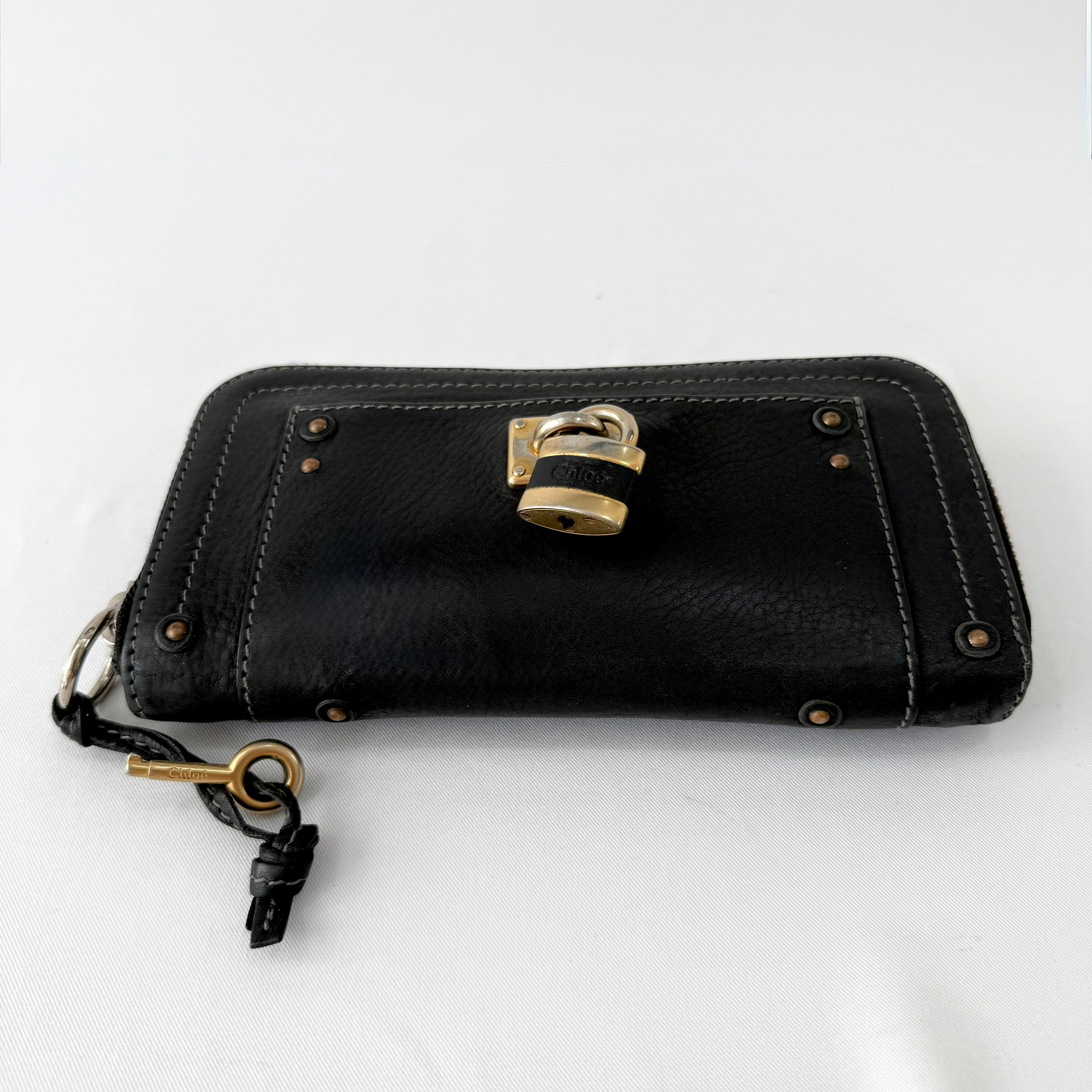 Chloe Black Leather Paddington Long Wallet
