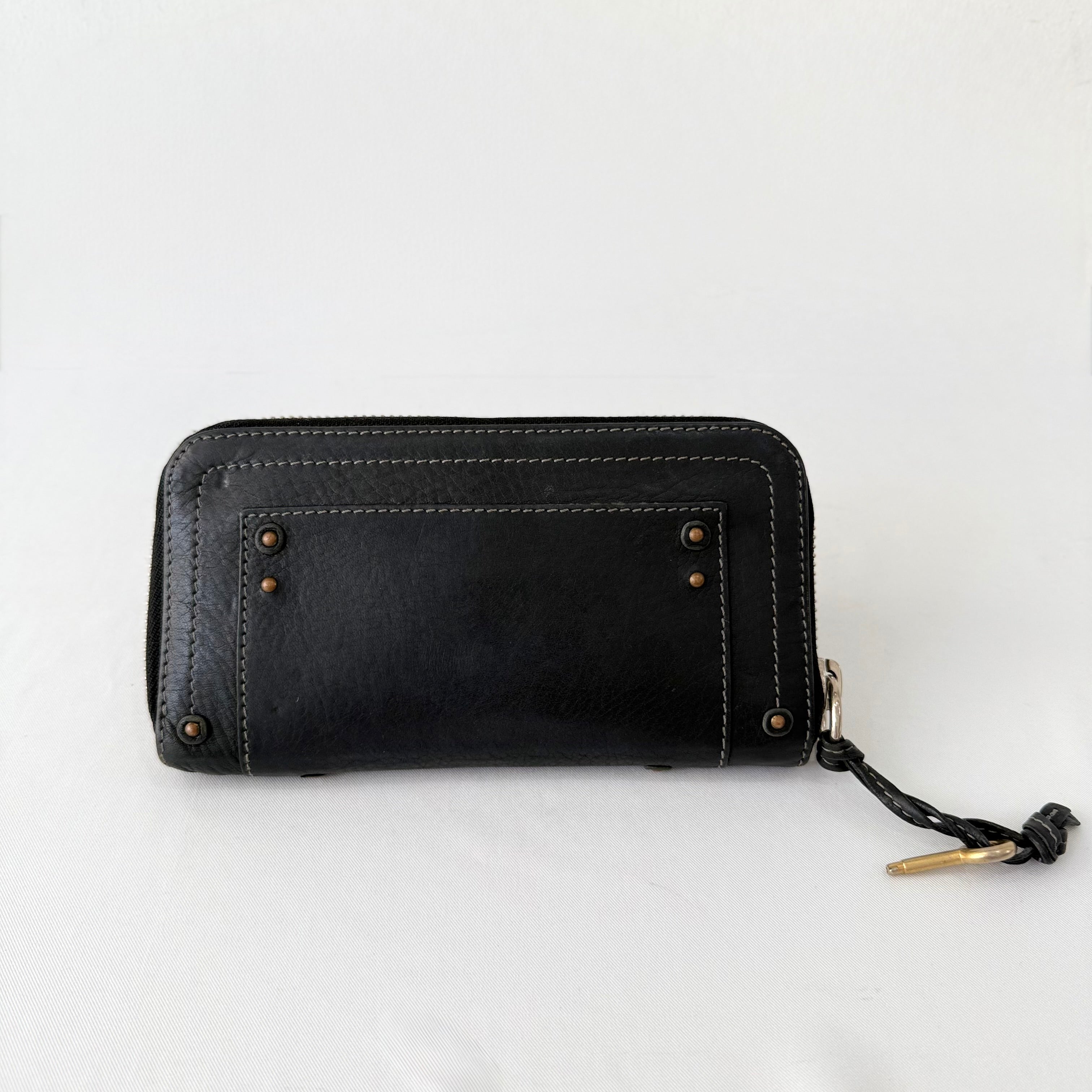 Chloe Black Leather Paddington Long Wallet