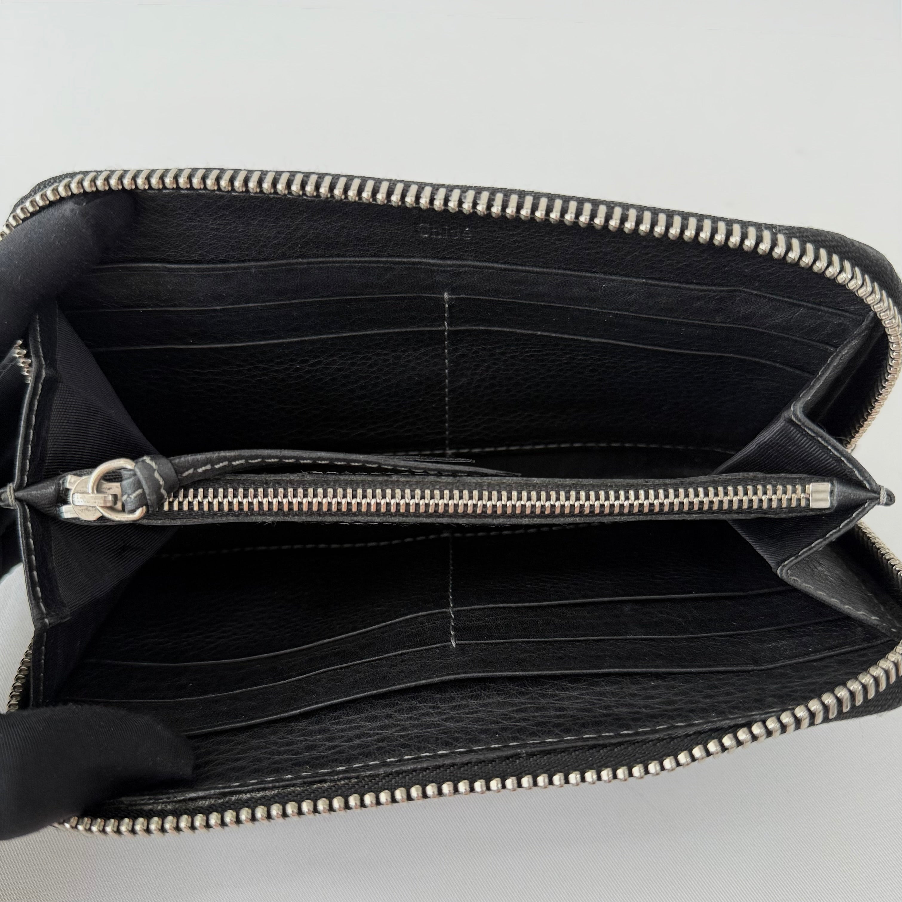 Chloe Black Leather Paddington Long Wallet