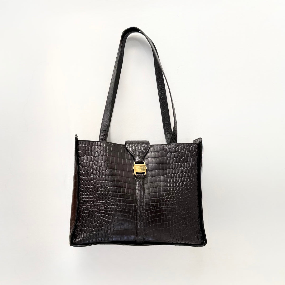 Salvatore Ferragamo Embossed Leather Shoulder Bag