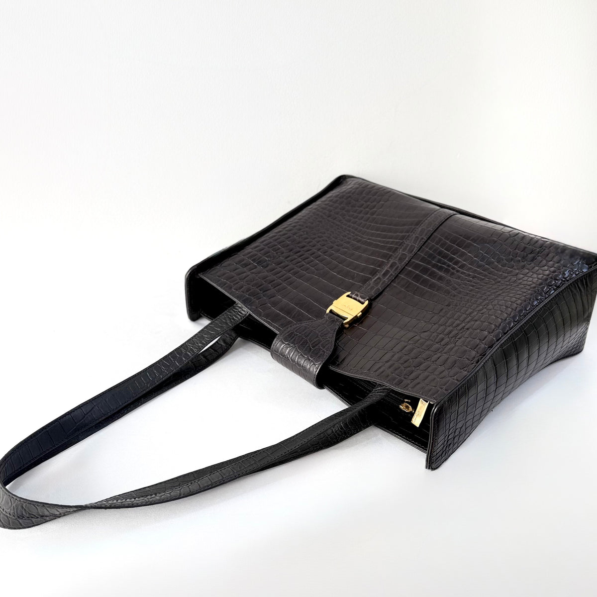 Salvatore Ferragamo Embossed Leather Shoulder Bag