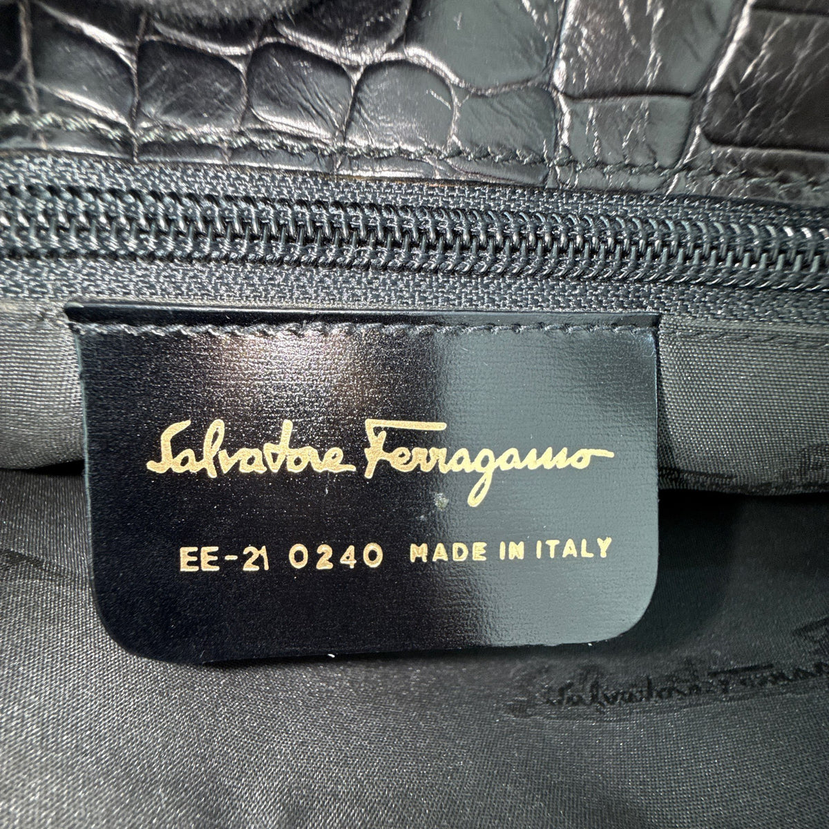Salvatore Ferragamo Embossed Leather Shoulder Bag