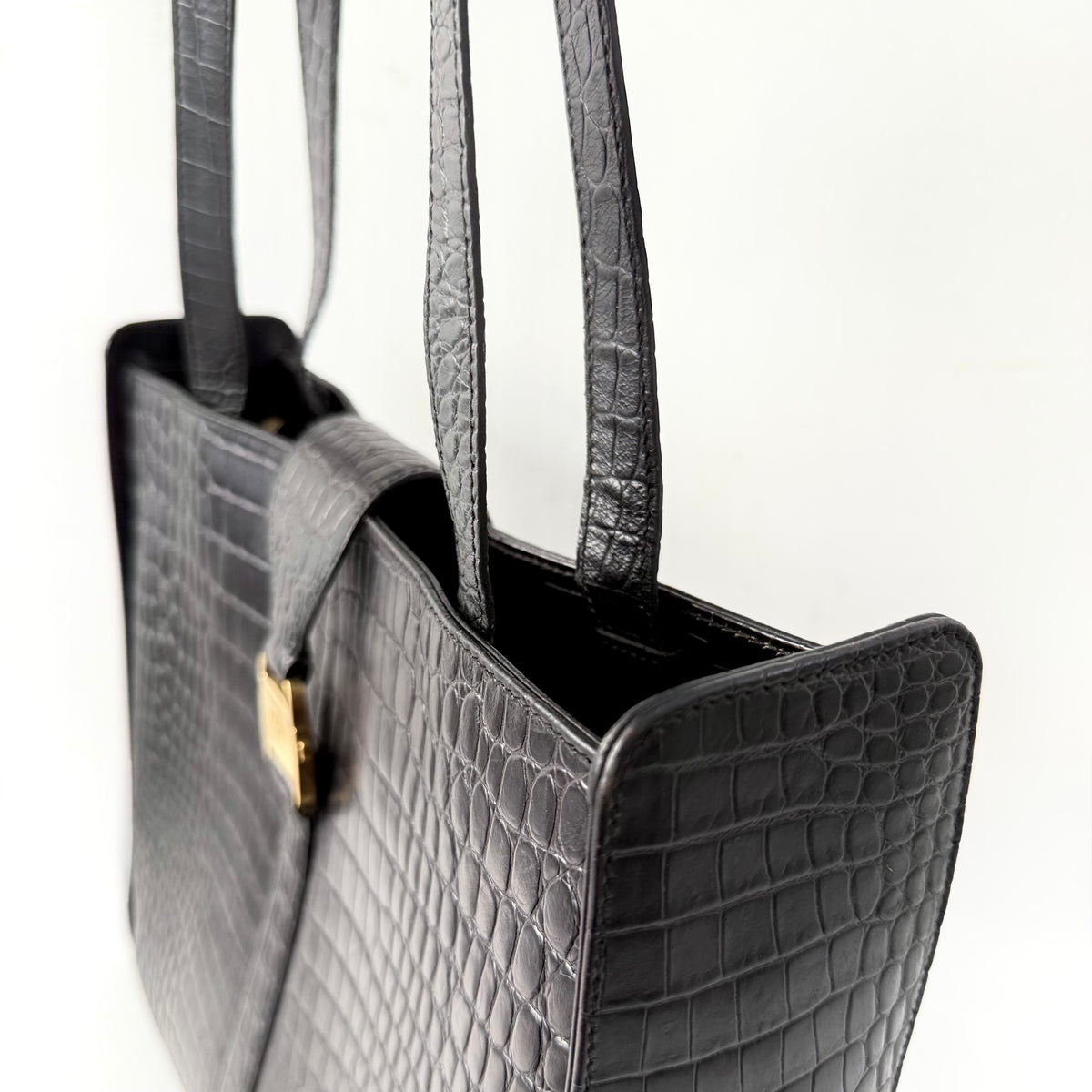Salvatore Ferragamo Embossed Leather Shoulder Bag