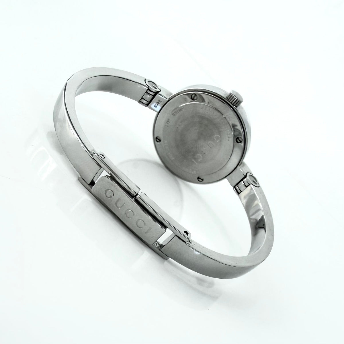 Gucci Silver 105 Monogram Pattern White Dial Quartz
