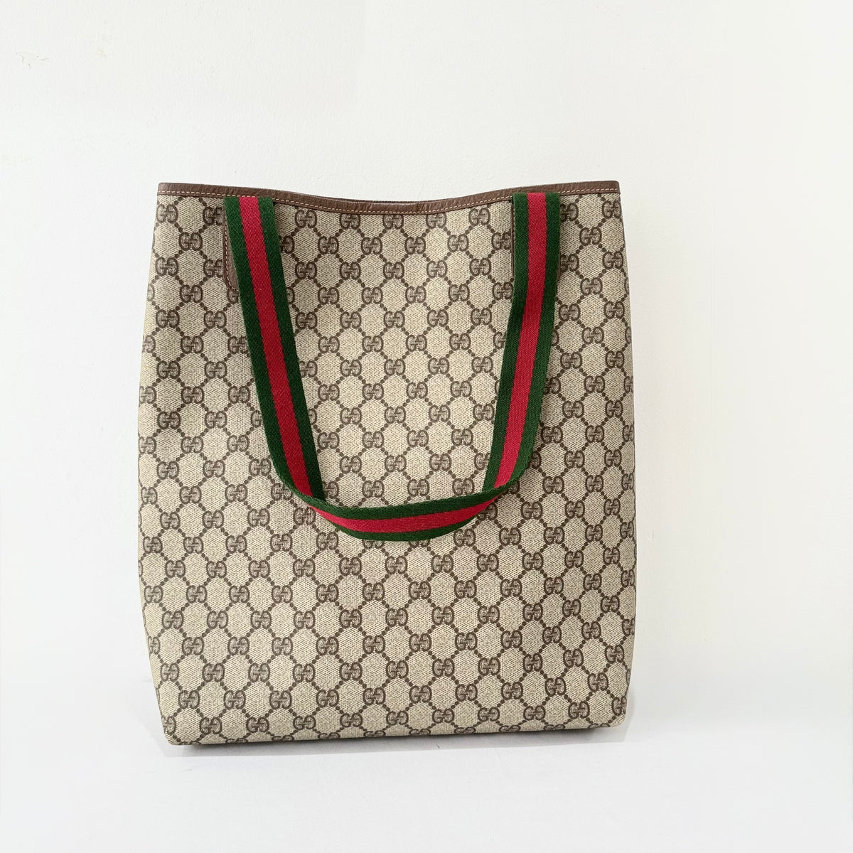 GUCCI GG Coated Canvas Web Sherry Line Tote Bag