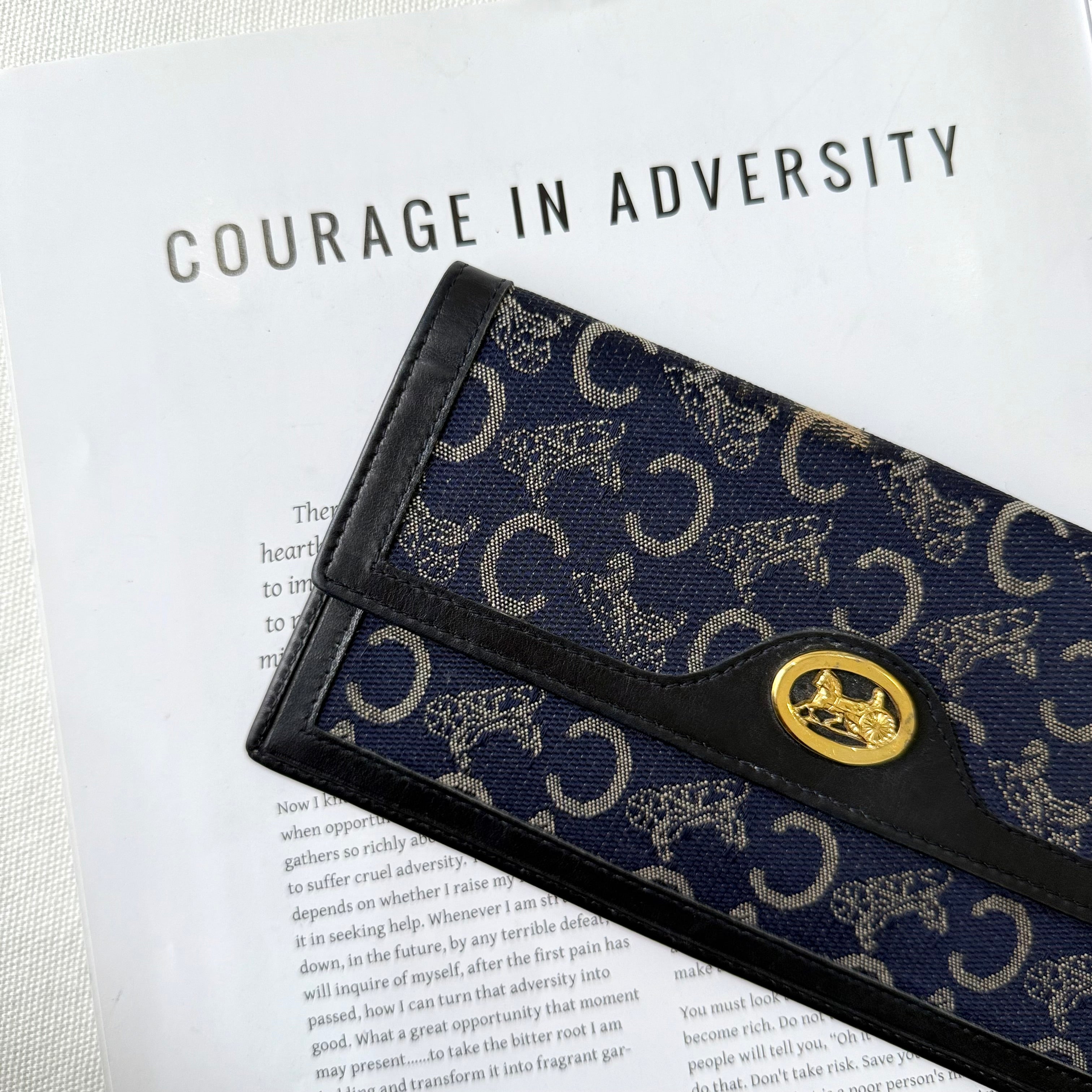 Celine Macadam Long Wallet Horse Carriage Canvas