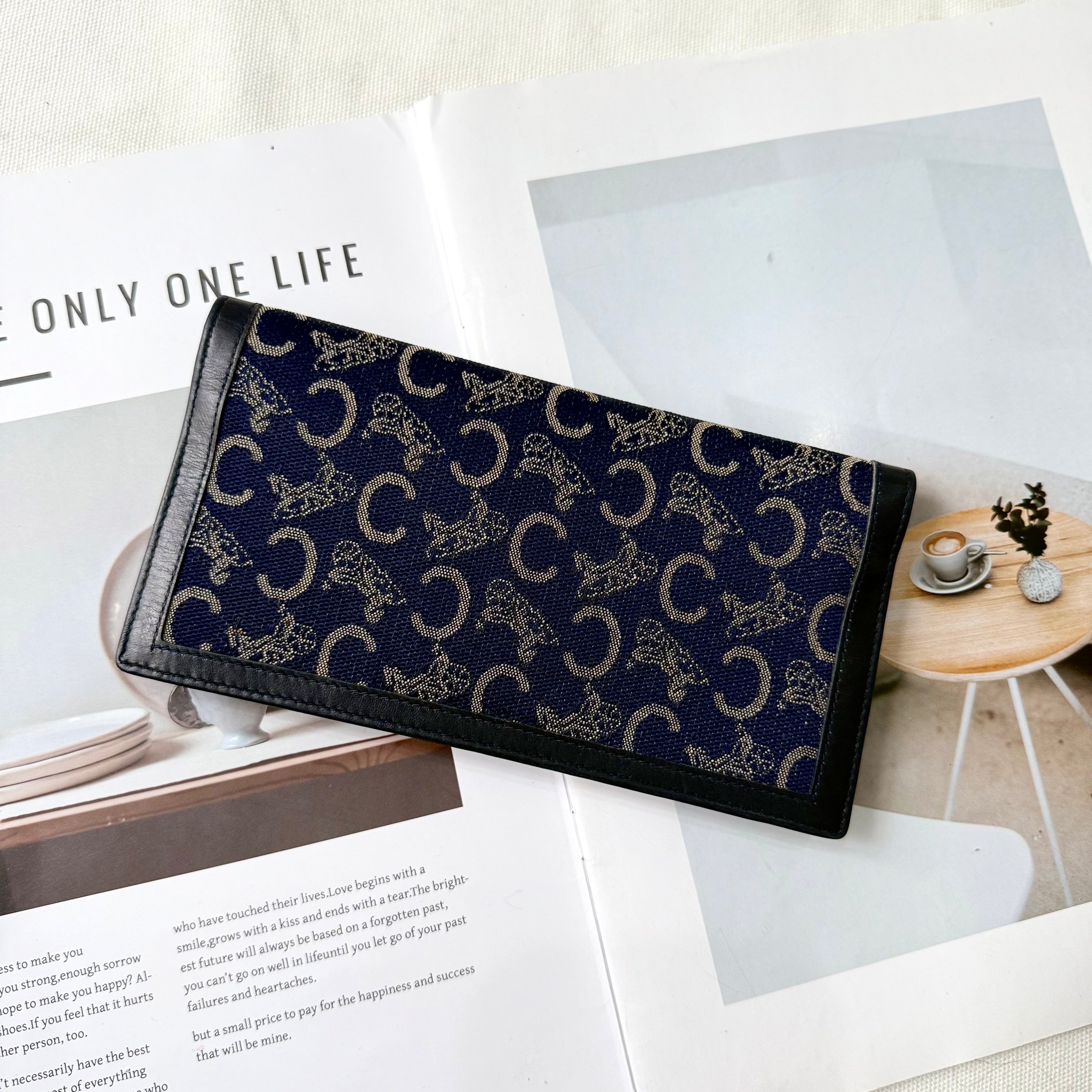 Celine Macadam Long Wallet Horse Carriage Canvas