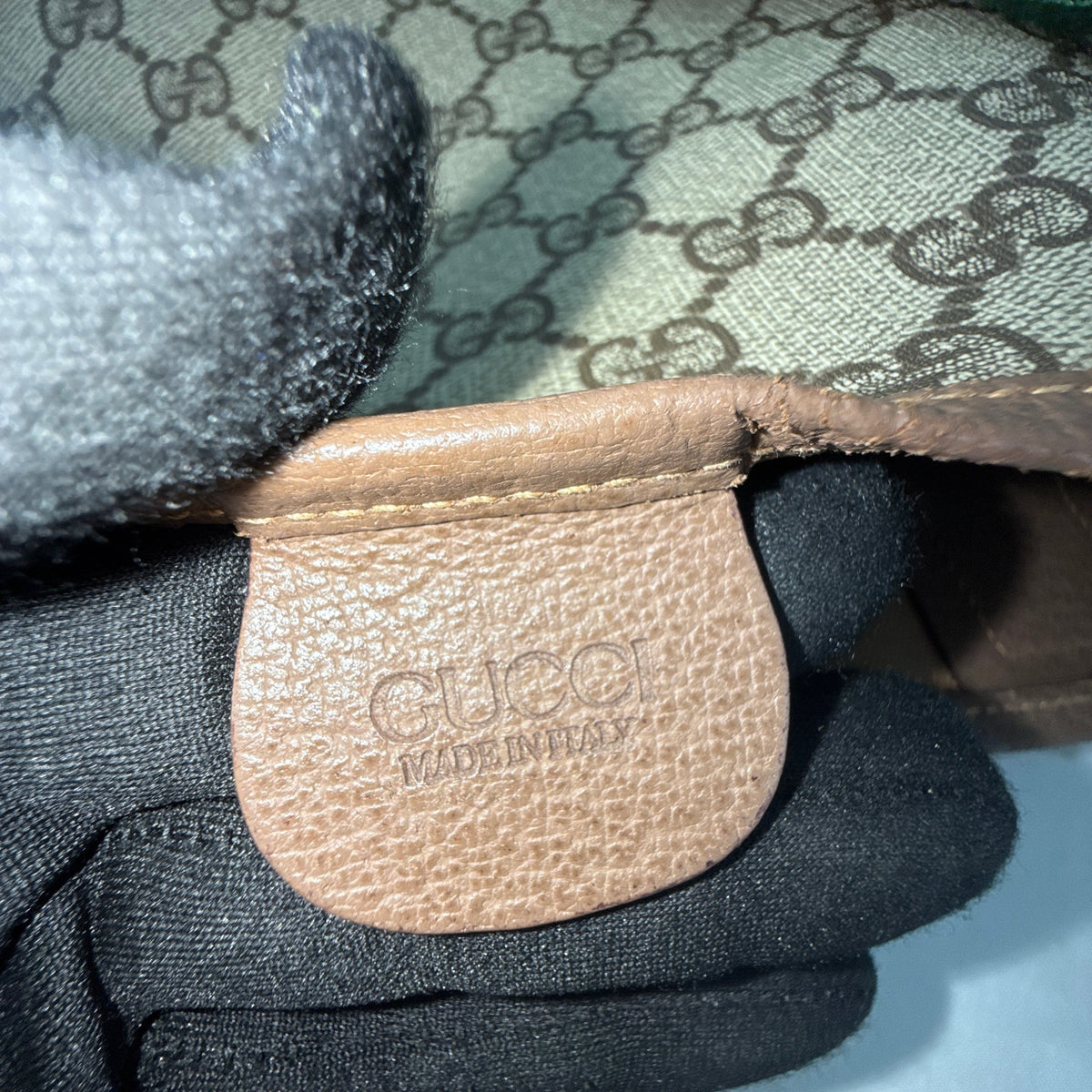 GUCCI GG Coated Canvas Web Sherry Line Tote Bag
