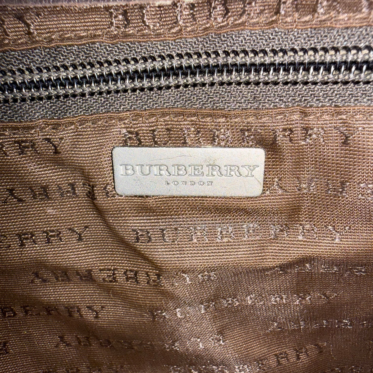BURBERRY Nova Check Shoulder Bag Coated Canvas Beige