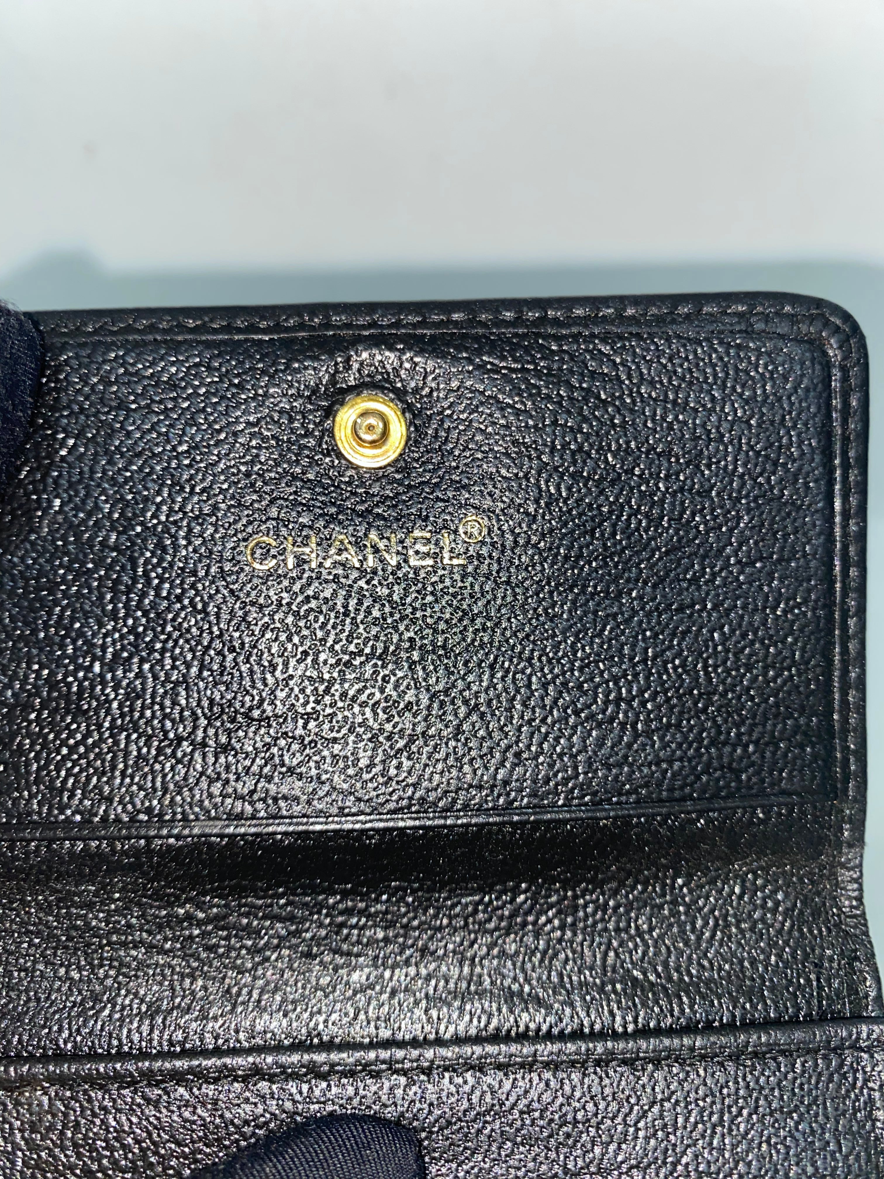 CHANEL Coco Button Tri-fold Wallet