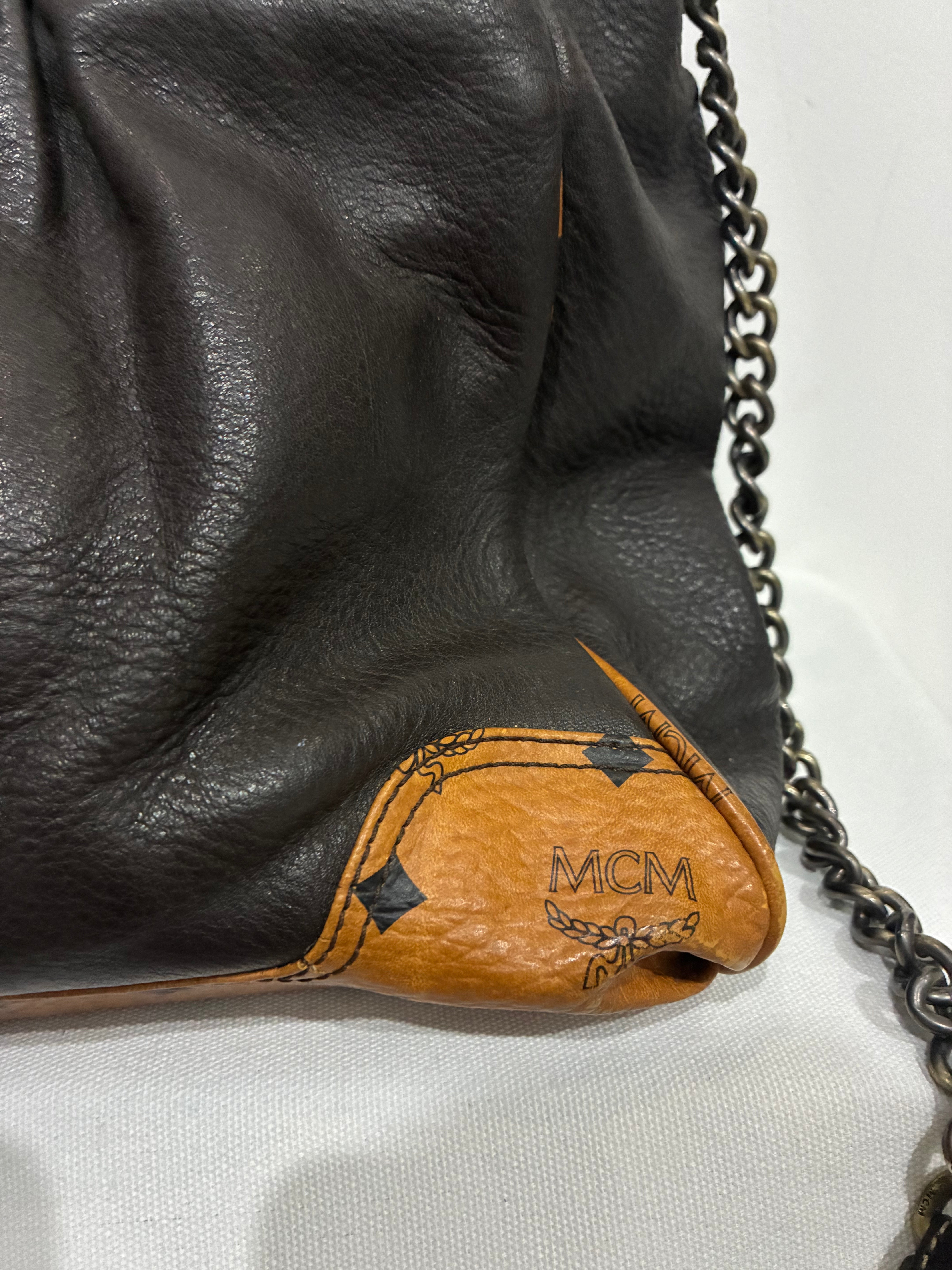 MCM Brown and Tan Leather Tote