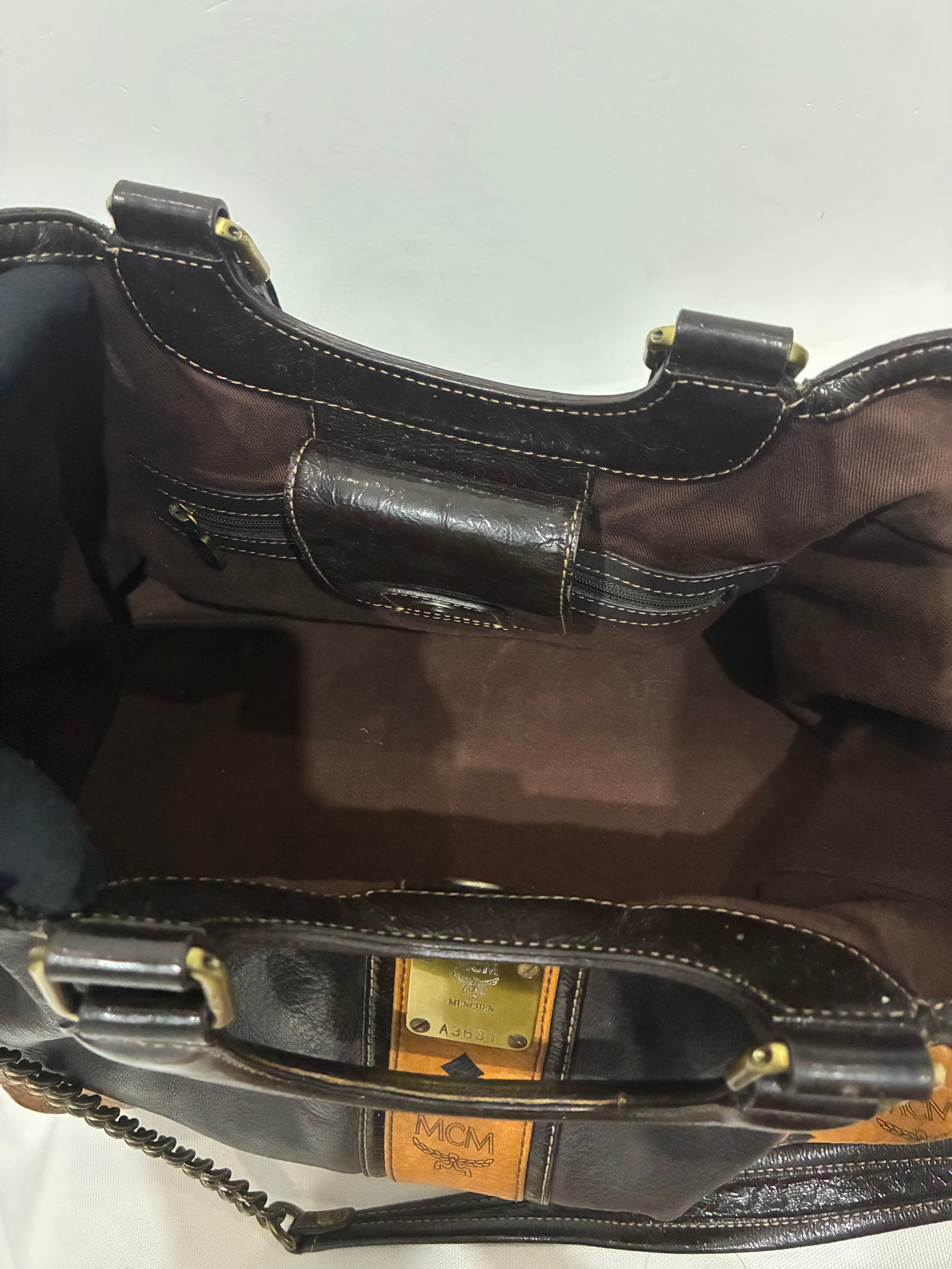 MCM Brown and Tan Leather Tote