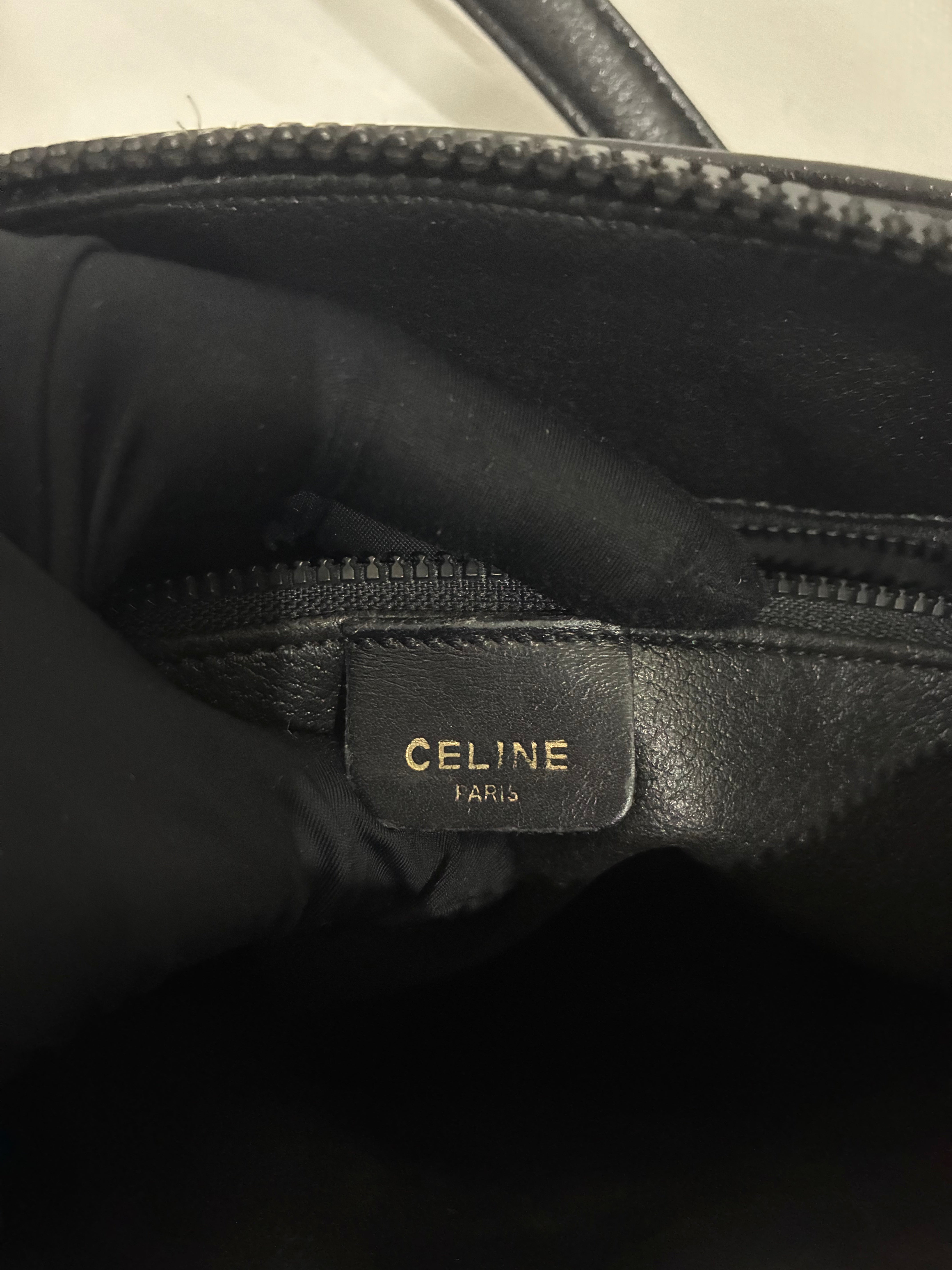 Celine Black Leather Shoulder Bag