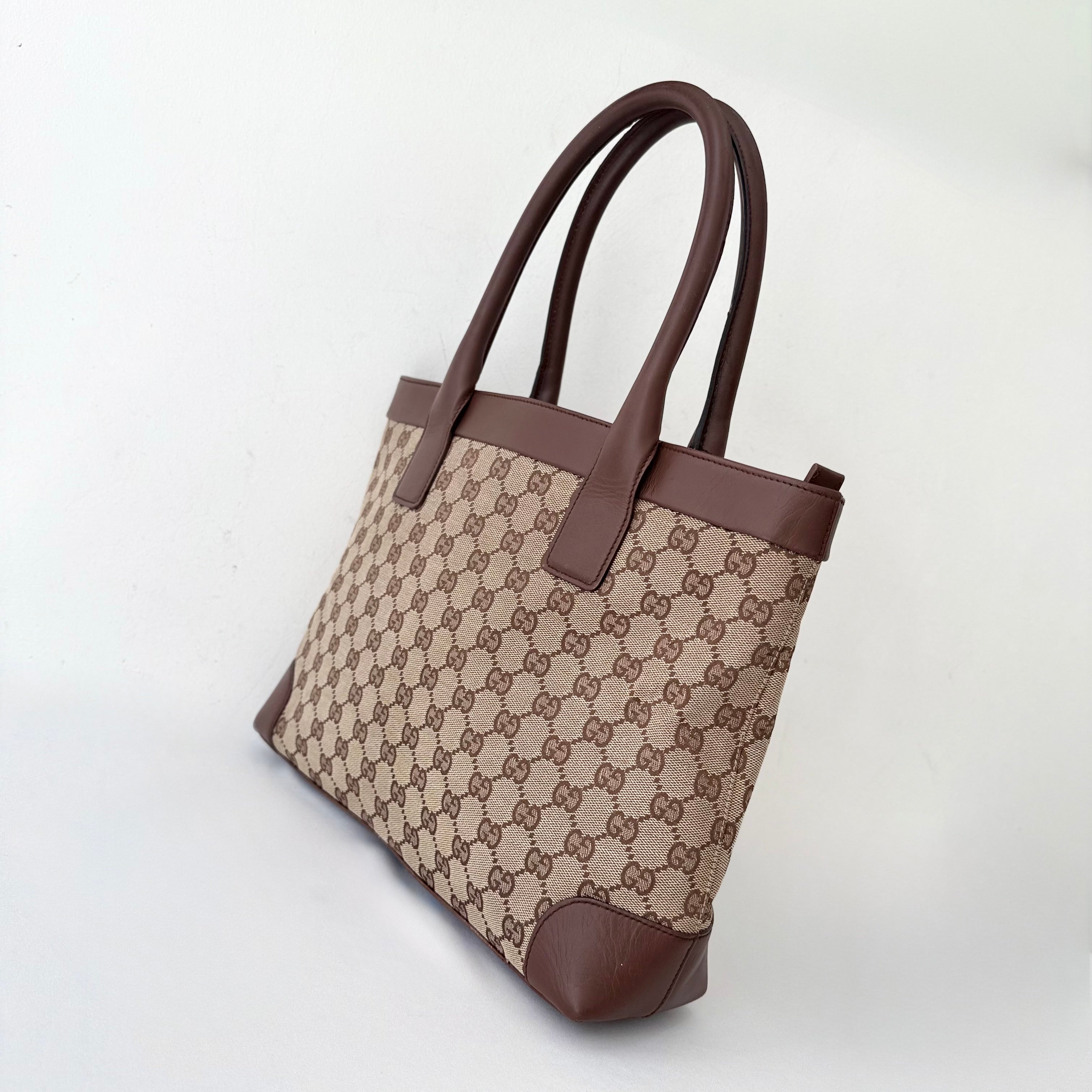 (Reserved) Gucci GG Brown Monogram Canvas Tote Bag