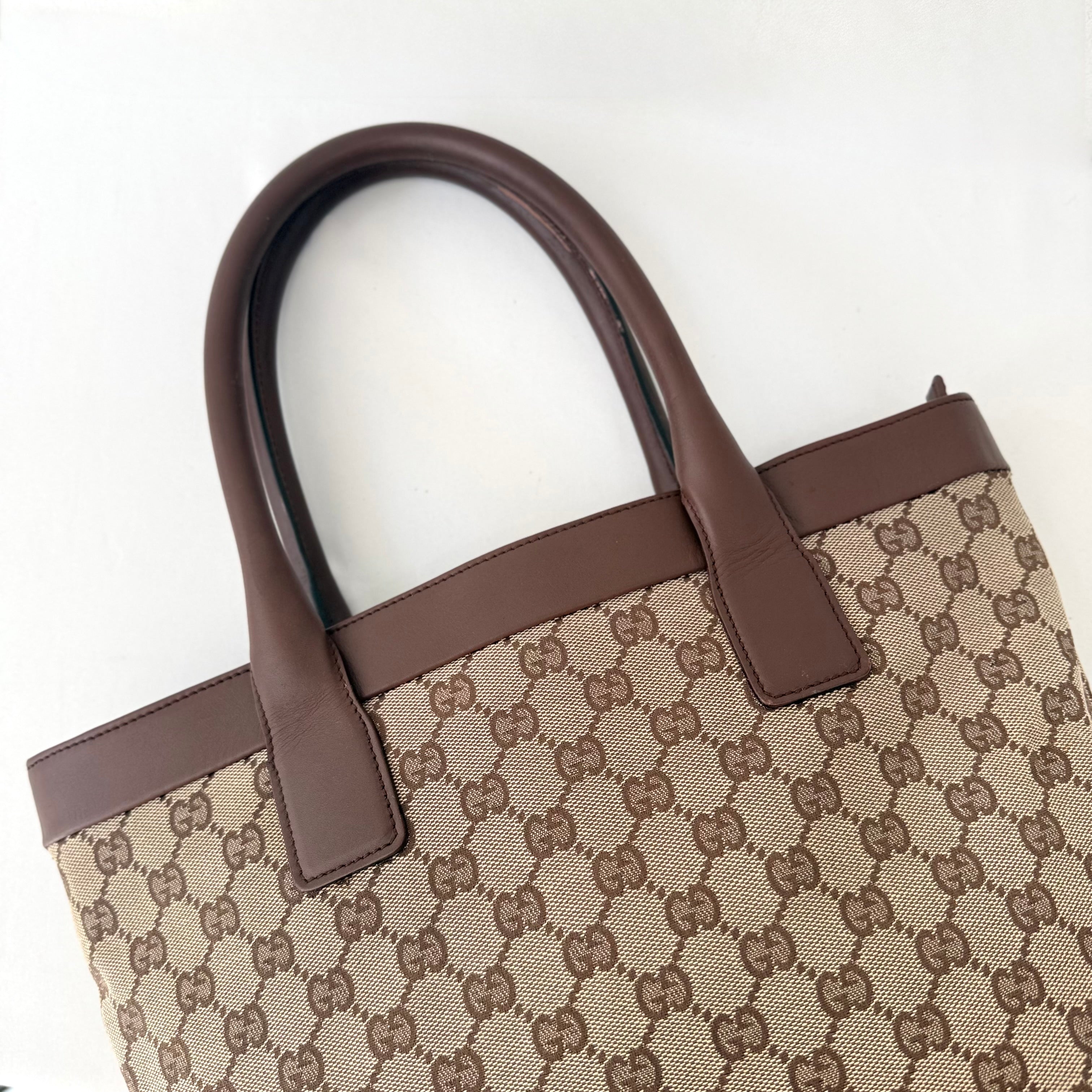 (Reserved) Gucci GG Brown Monogram Canvas Tote Bag