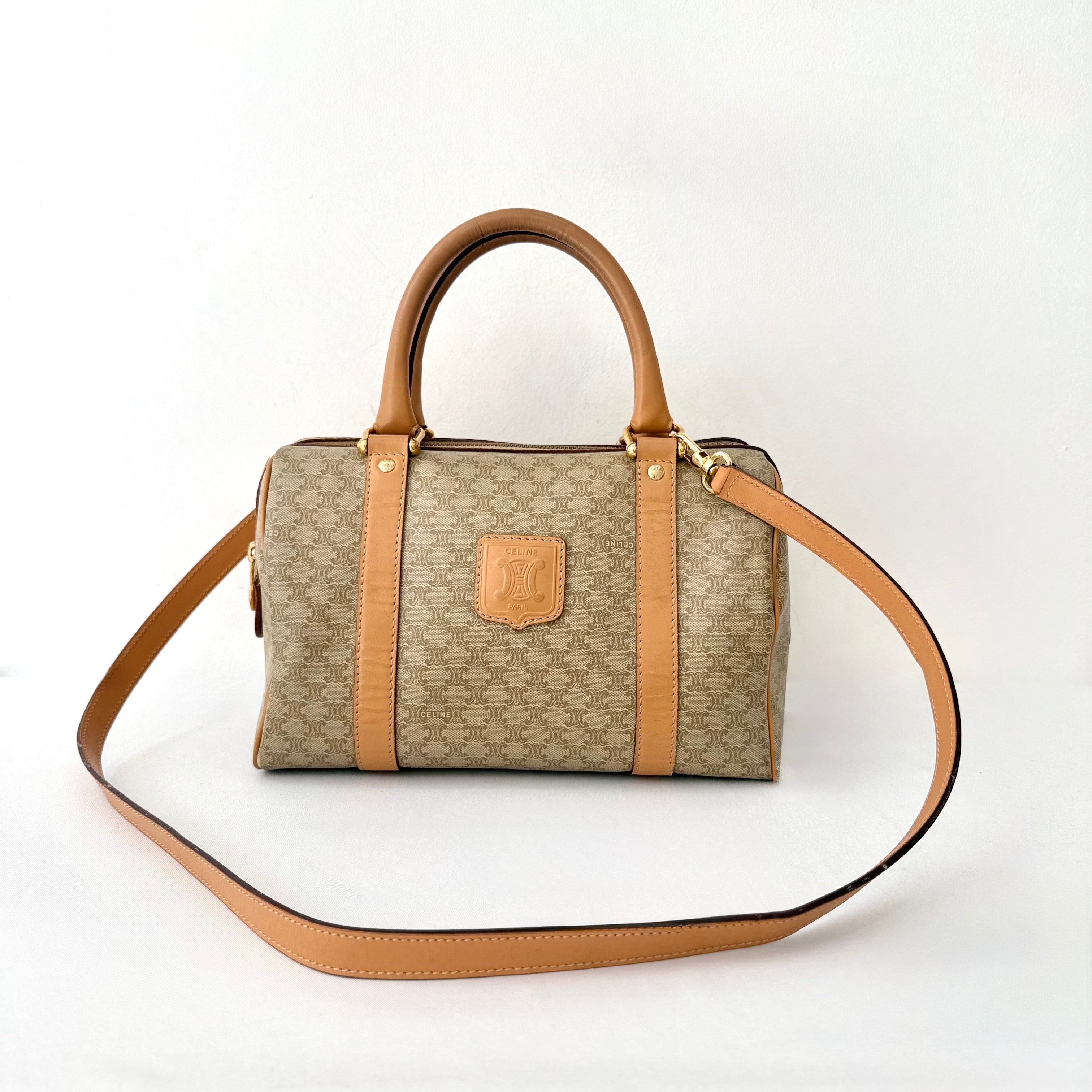 Celine Brown Macadam Boston Bag