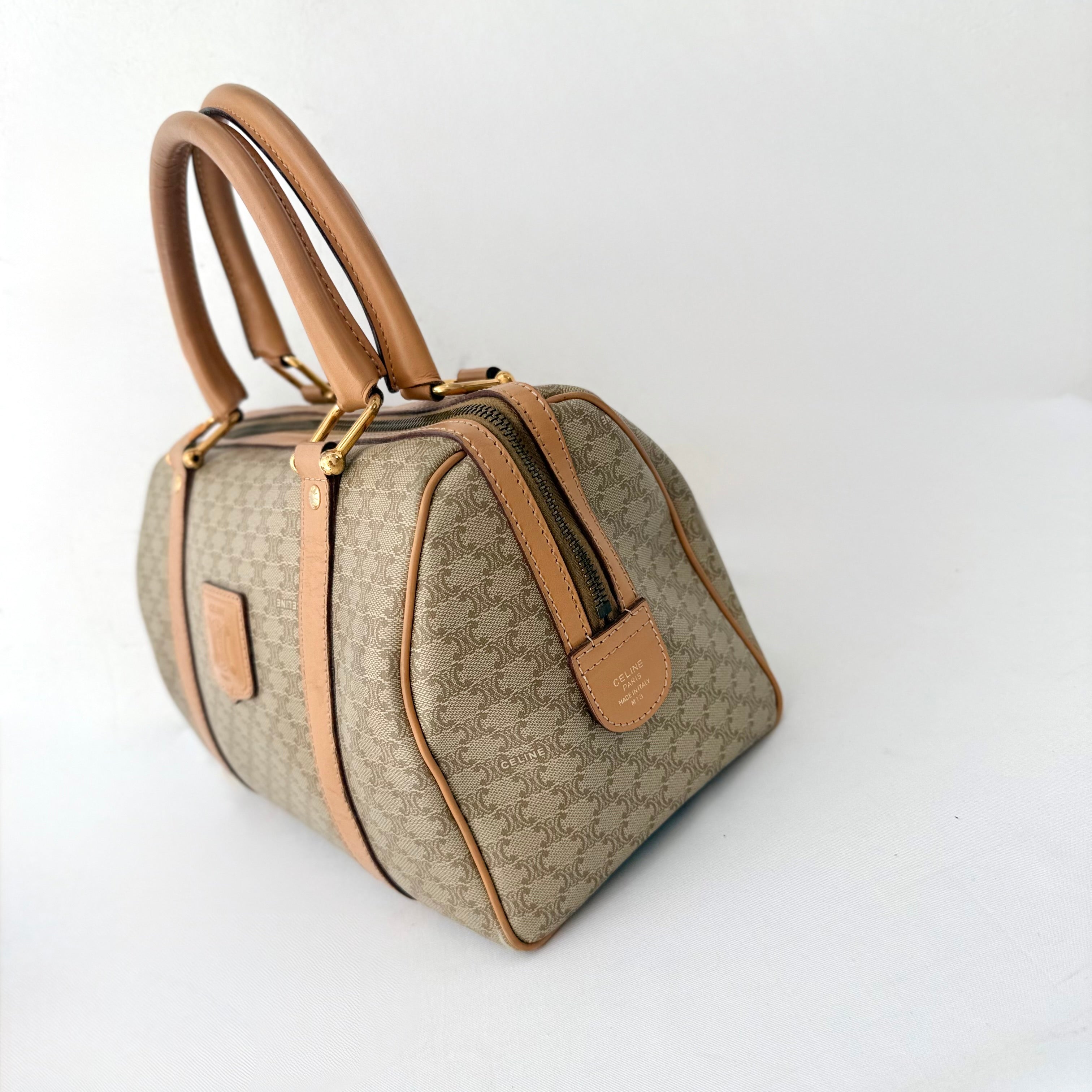 Celine Brown Macadam Boston Bag