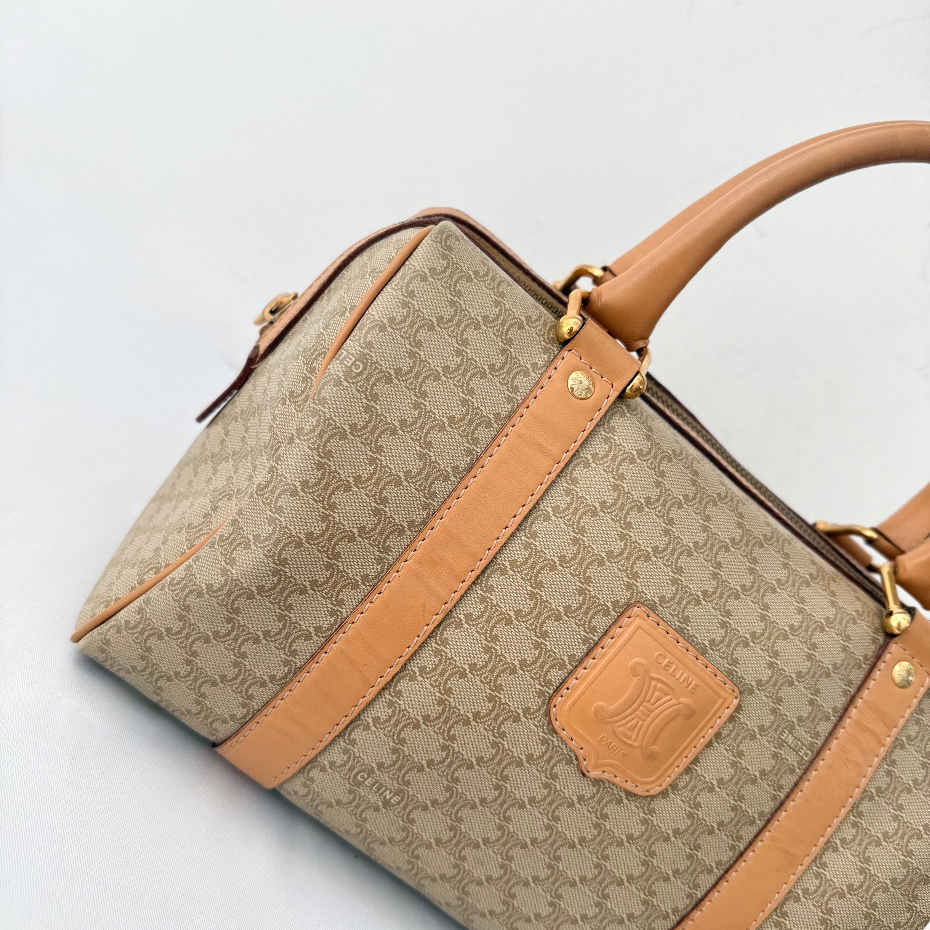 Celine Brown Macadam Boston Bag