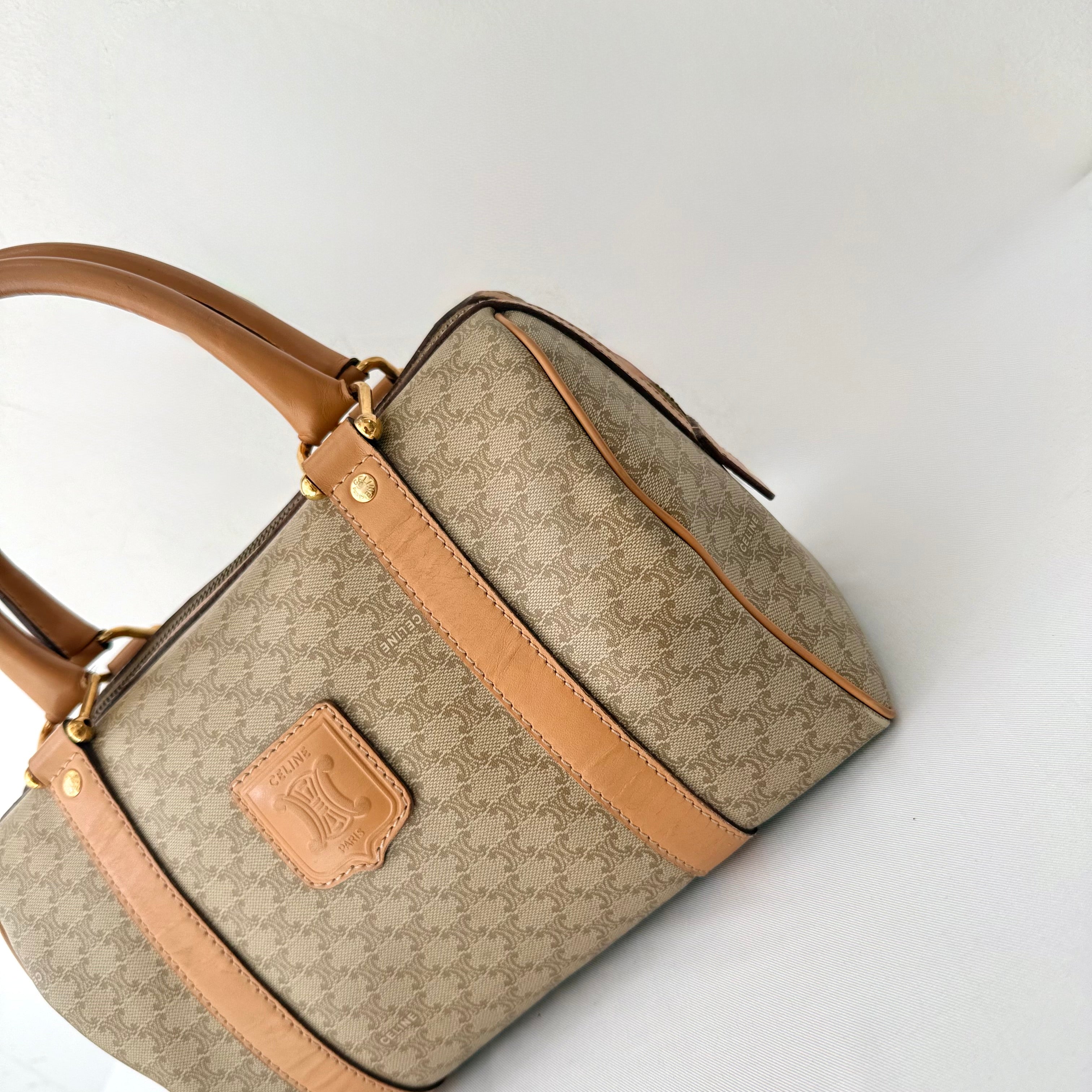 Celine Brown Macadam Boston Bag