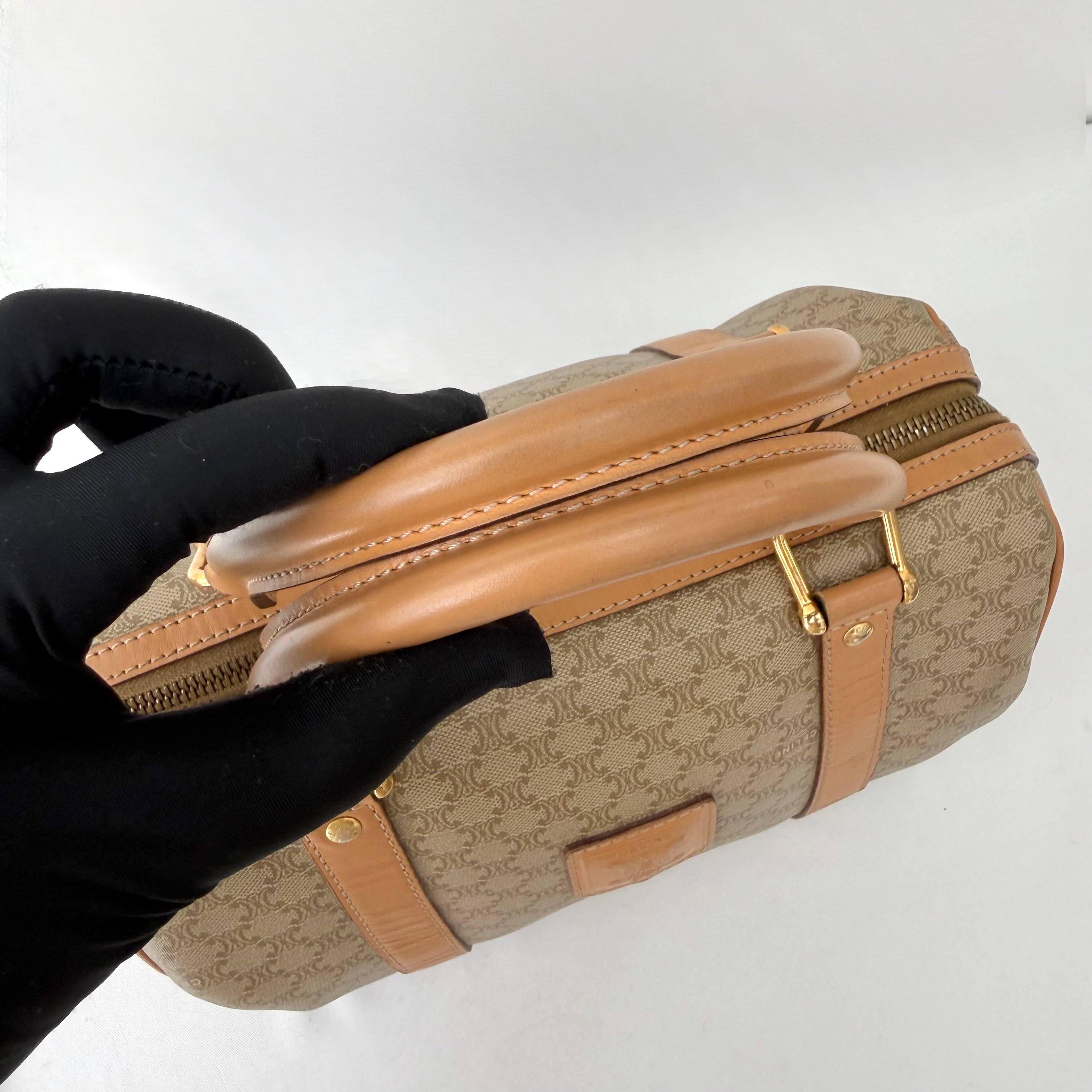 Celine Brown Macadam Boston Bag