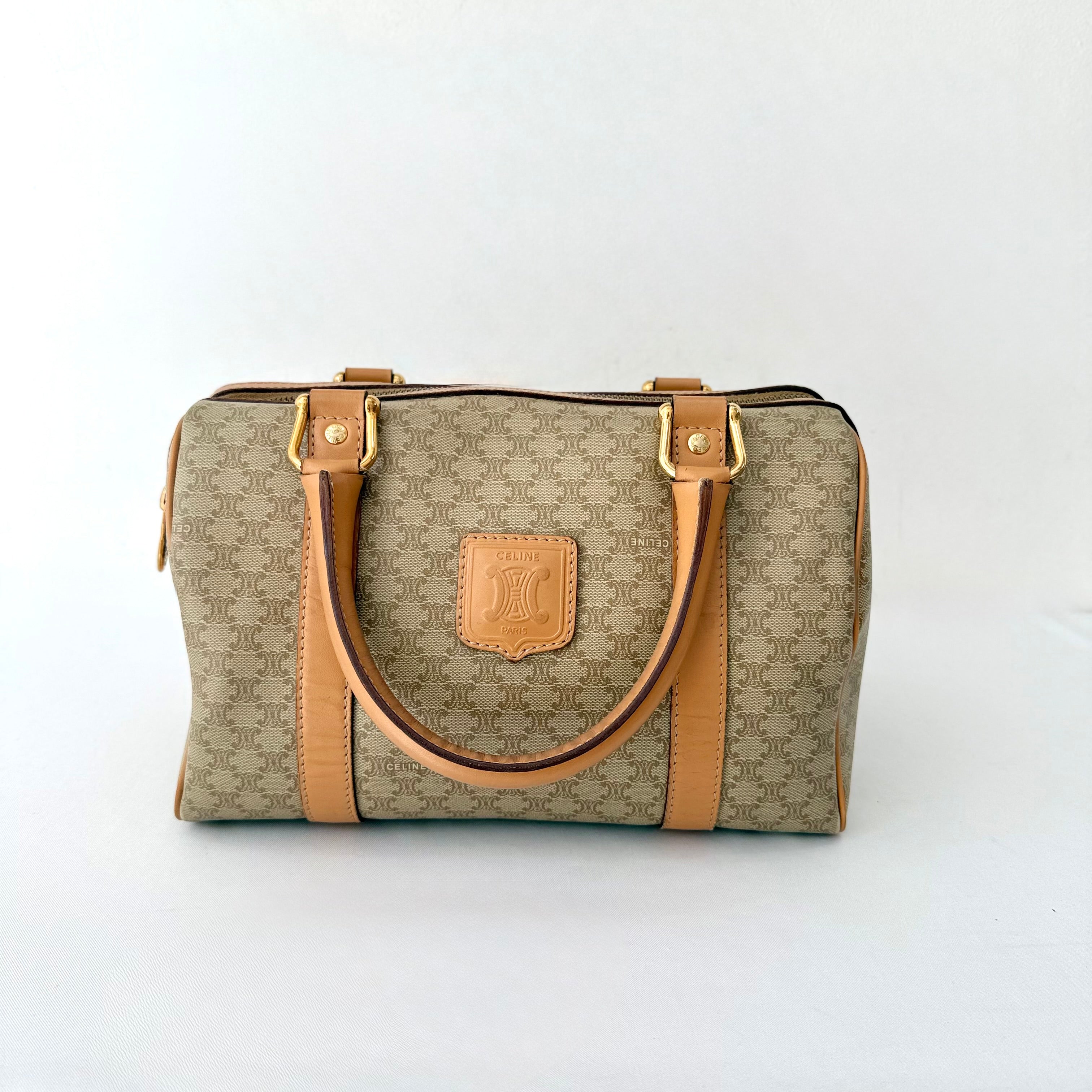 Celine Brown Macadam Boston Bag