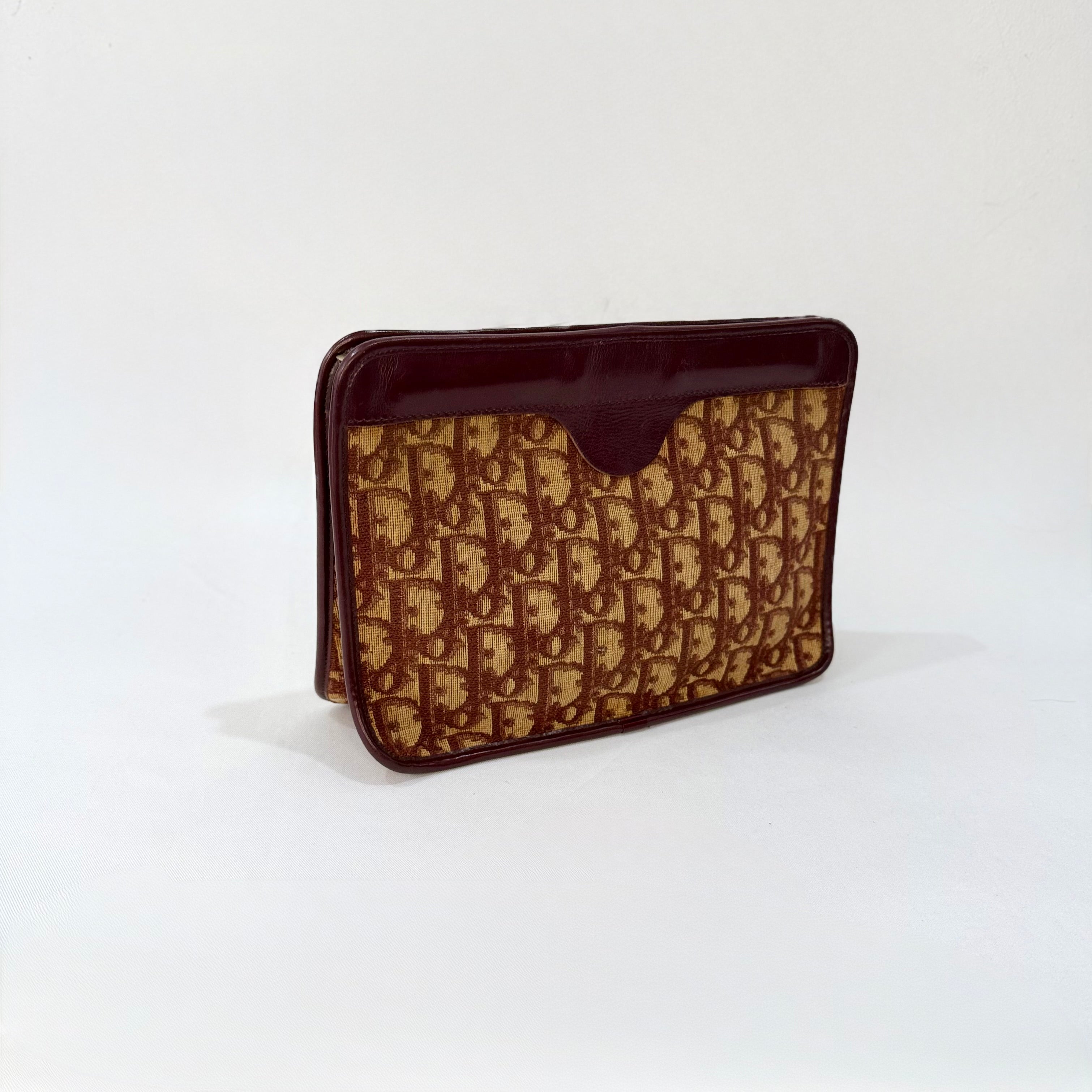 Christian Dior Trotter Canvas Burgundy Pochette