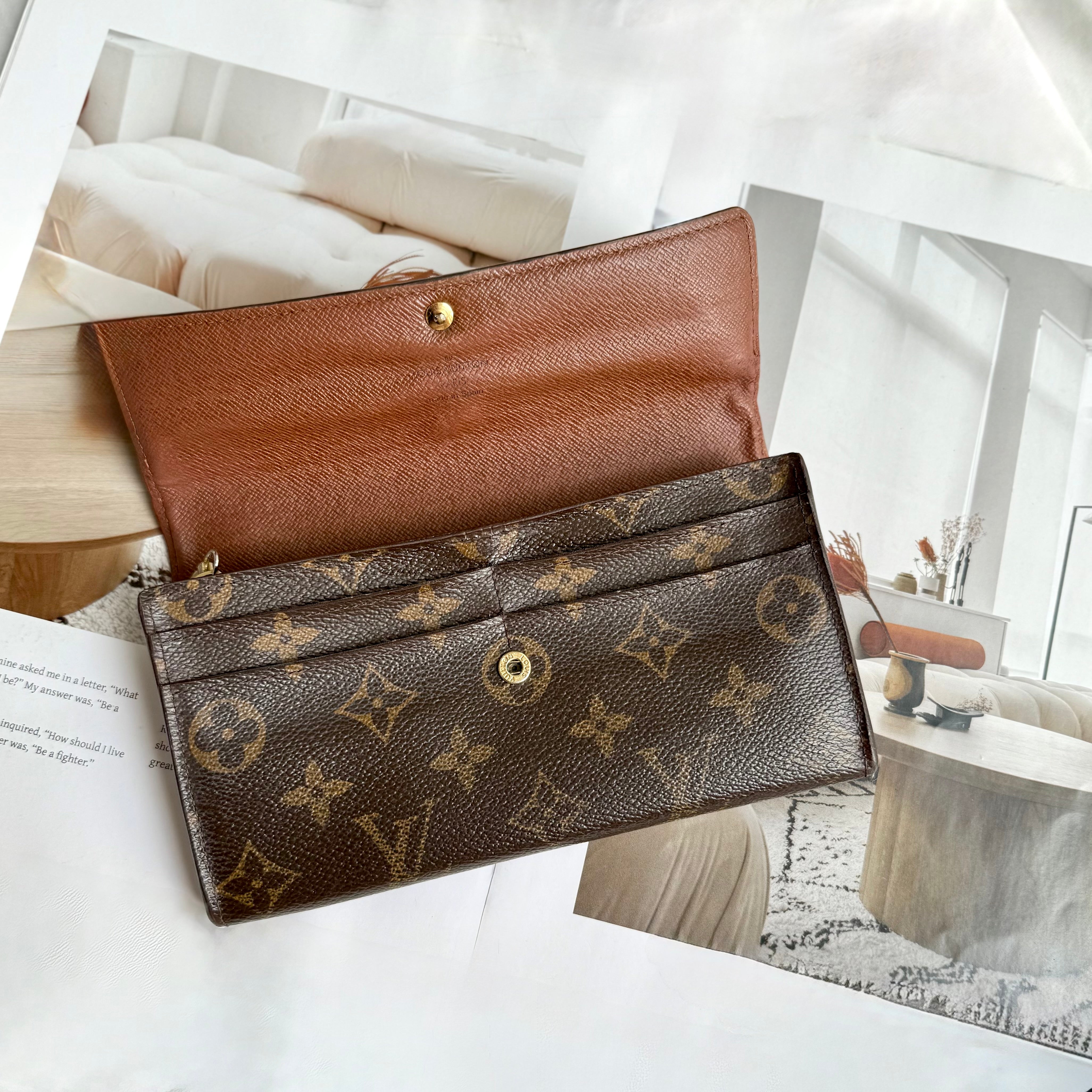 Louis Vuitton Monogram Sarah Long Wallet