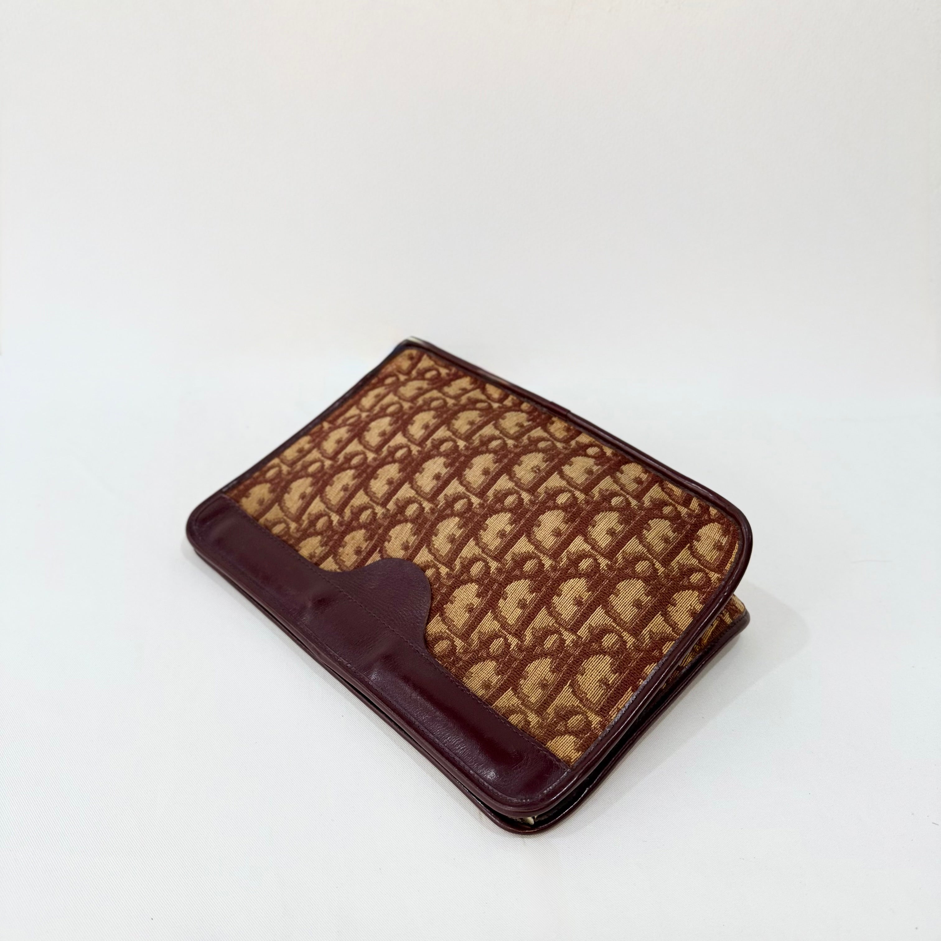 Christian Dior Trotter Canvas Burgundy Pochette