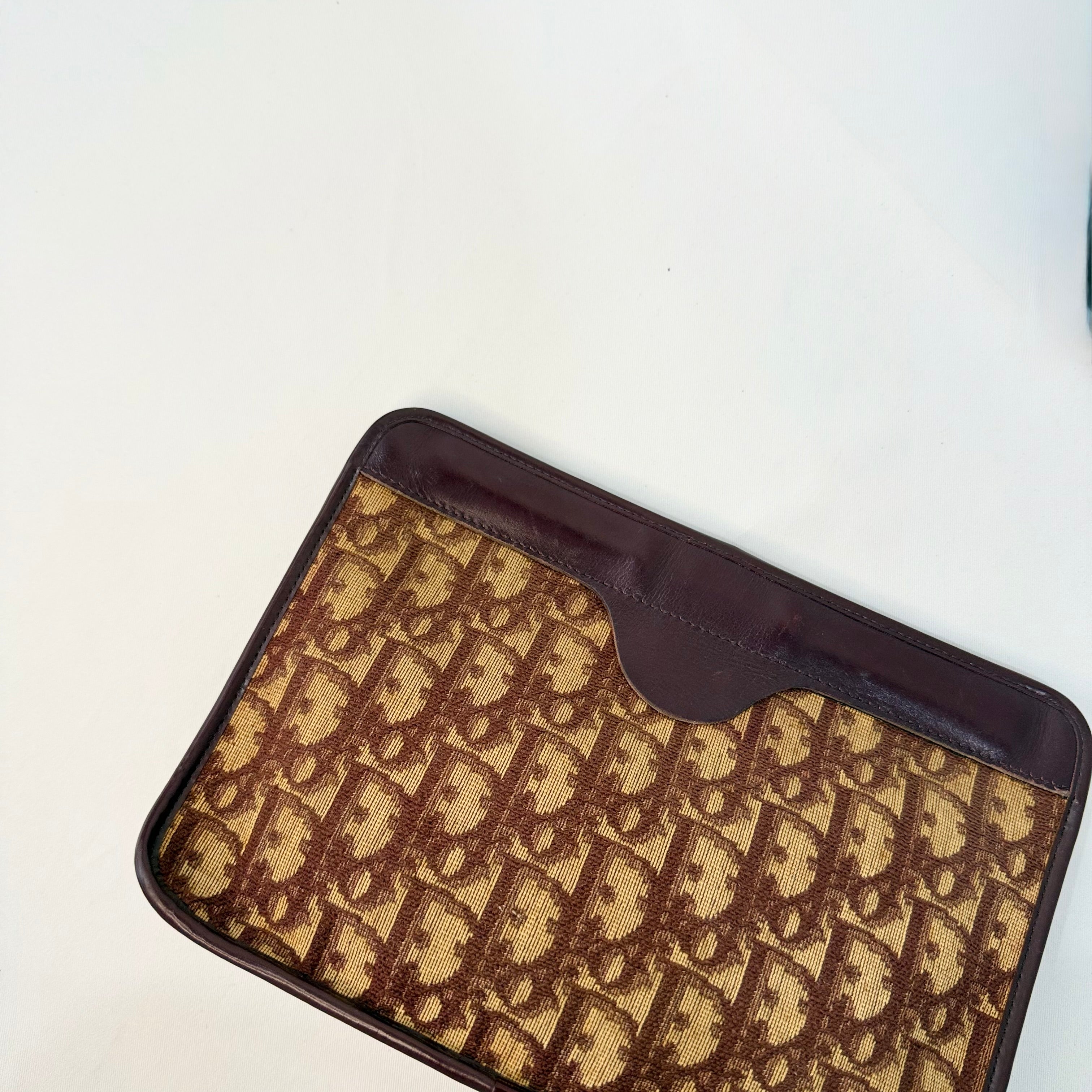 Christian Dior Trotter Canvas Burgundy Pochette