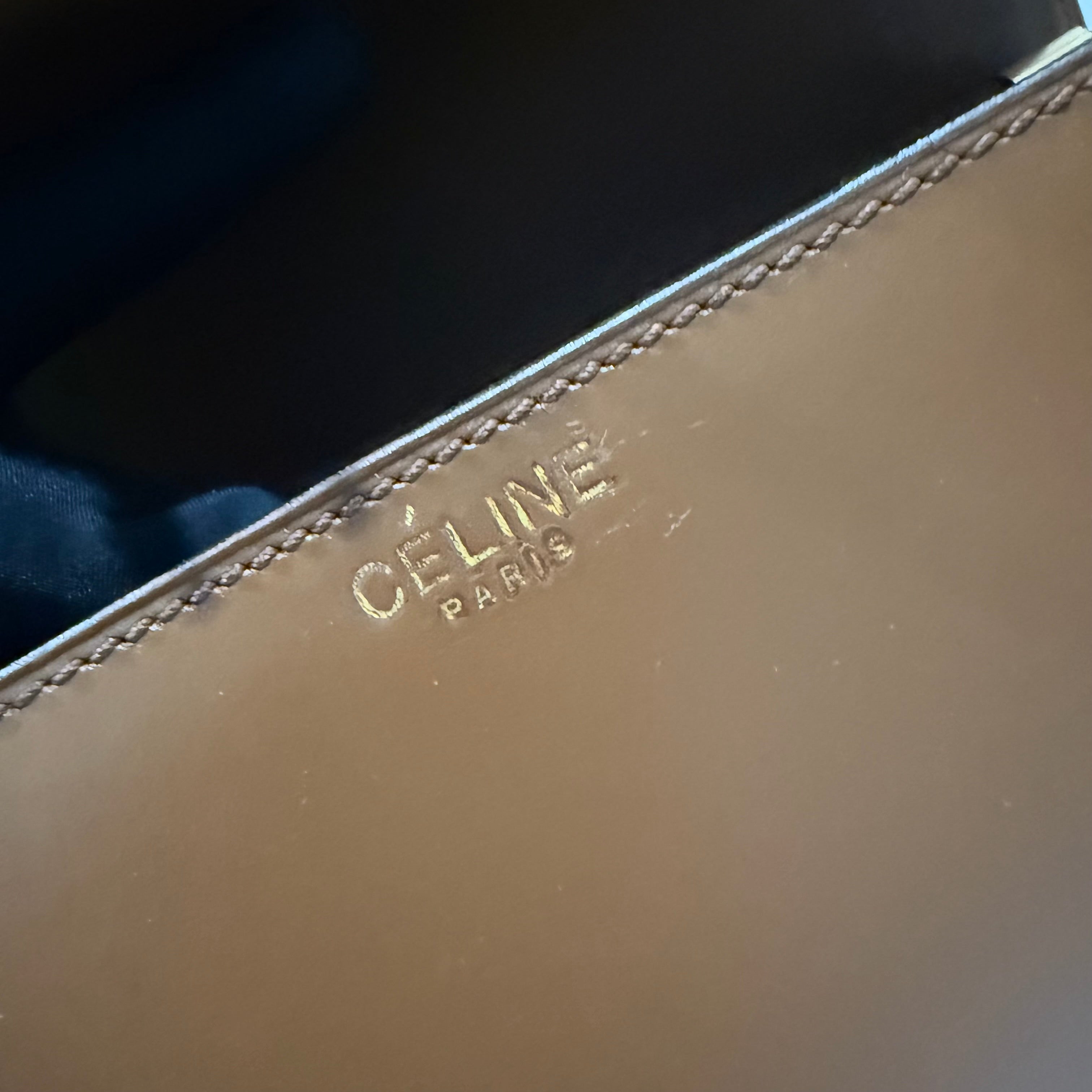 Celine Vintage Brown Triomphe Shoulder Bag